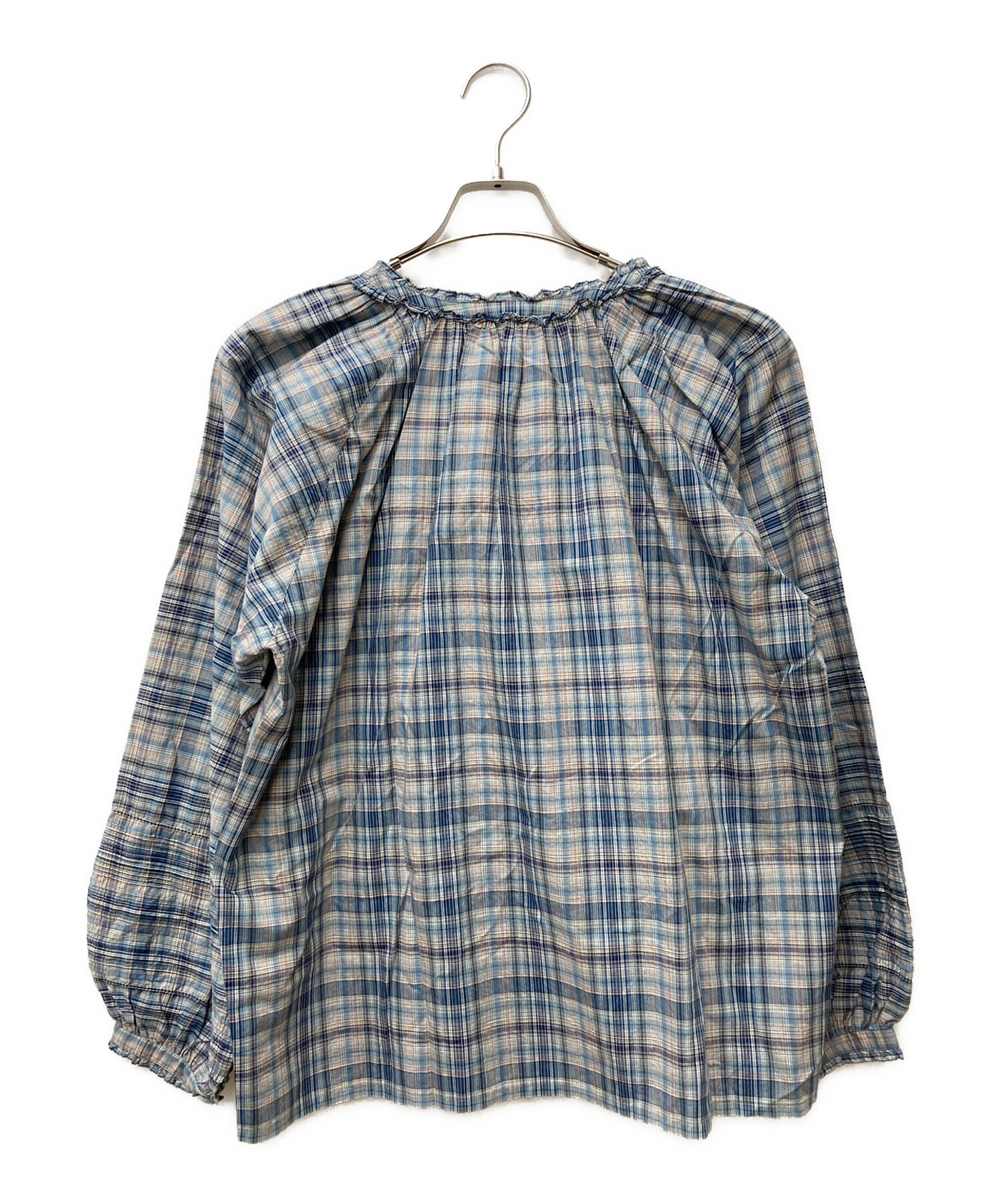 中古・古着通販】PINK HOUSE (ピンクハウス) チェックブラウス ブルー 