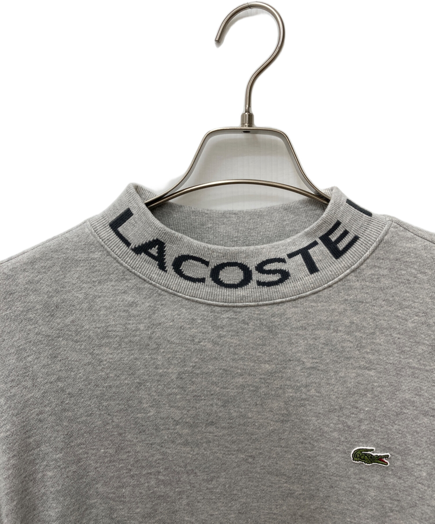 ■新品タグ付　ラコステ　ネームジャカード　モックネックスウェット　ブラック　長袖 セール】 ネームジャカードモックネックスウェット トレーナー