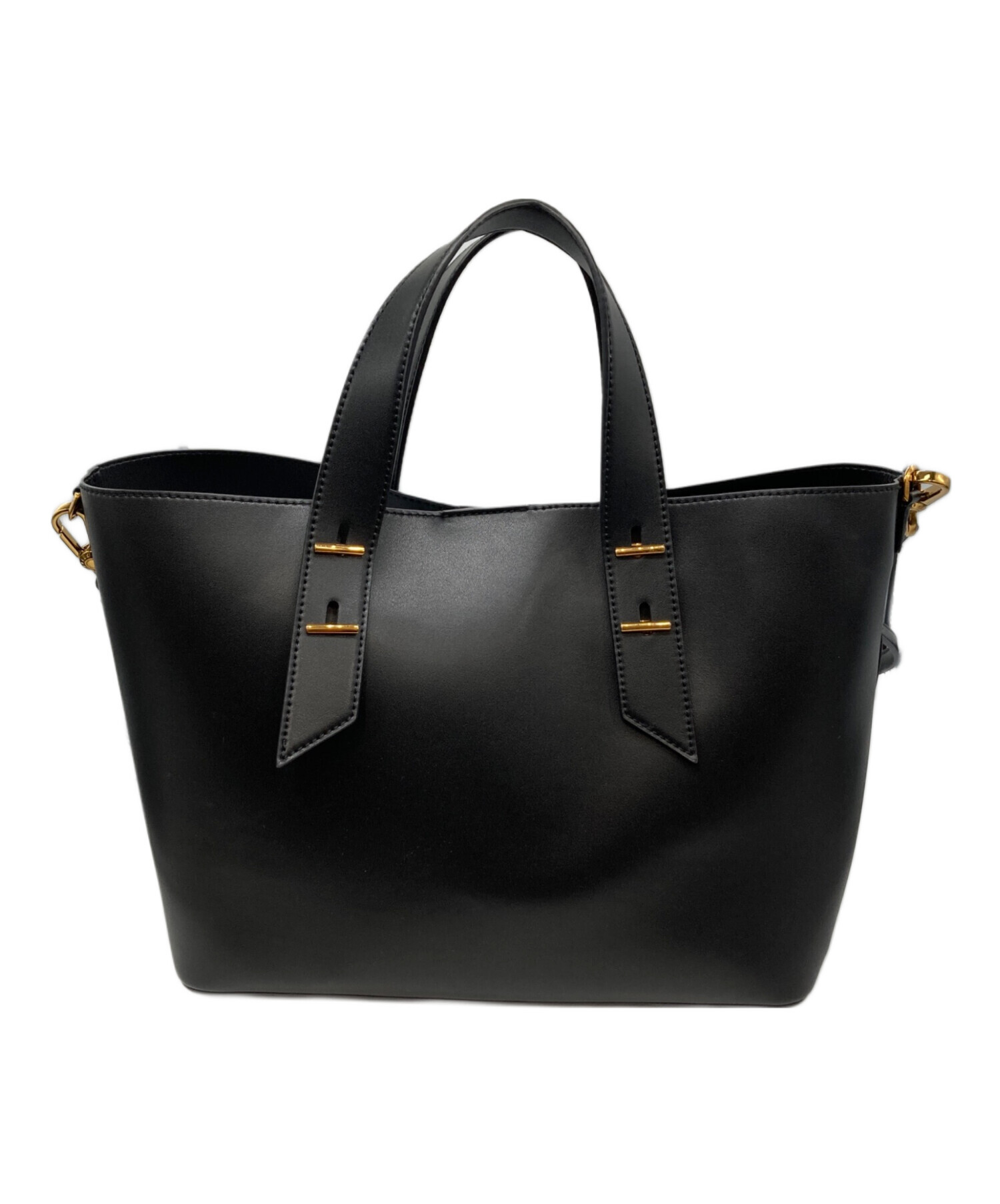 レディース CHARLES & KEITH ダブルハンドルスラウチーバッグ 黒