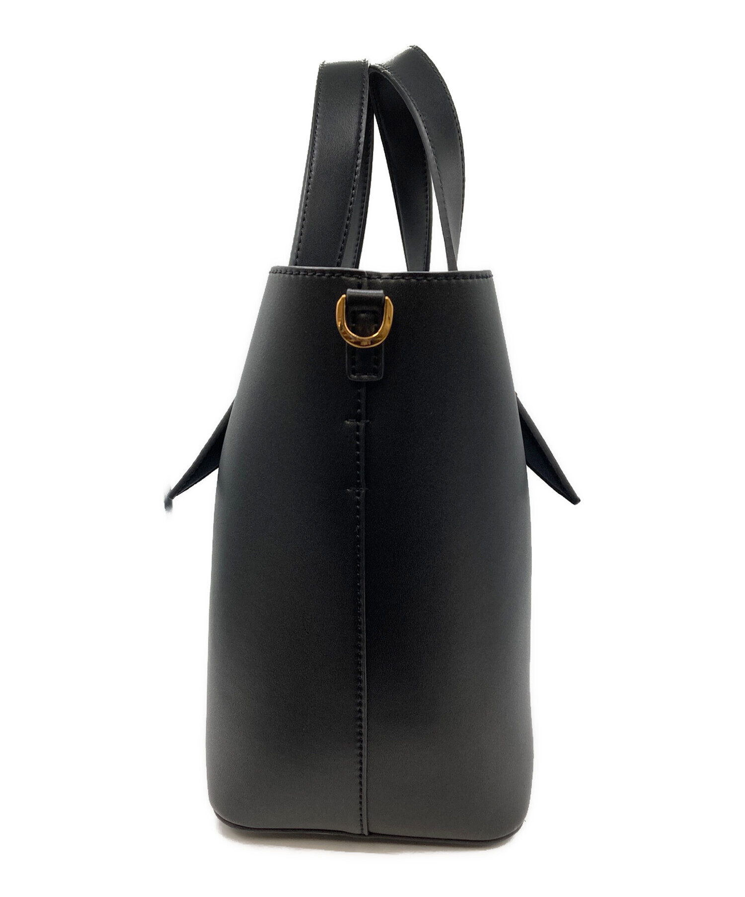 レディース CHARLES & KEITH ダブルハンドルスラウチーバッグ 黒