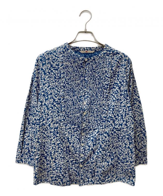 45R インディゴ花柄ブラウス