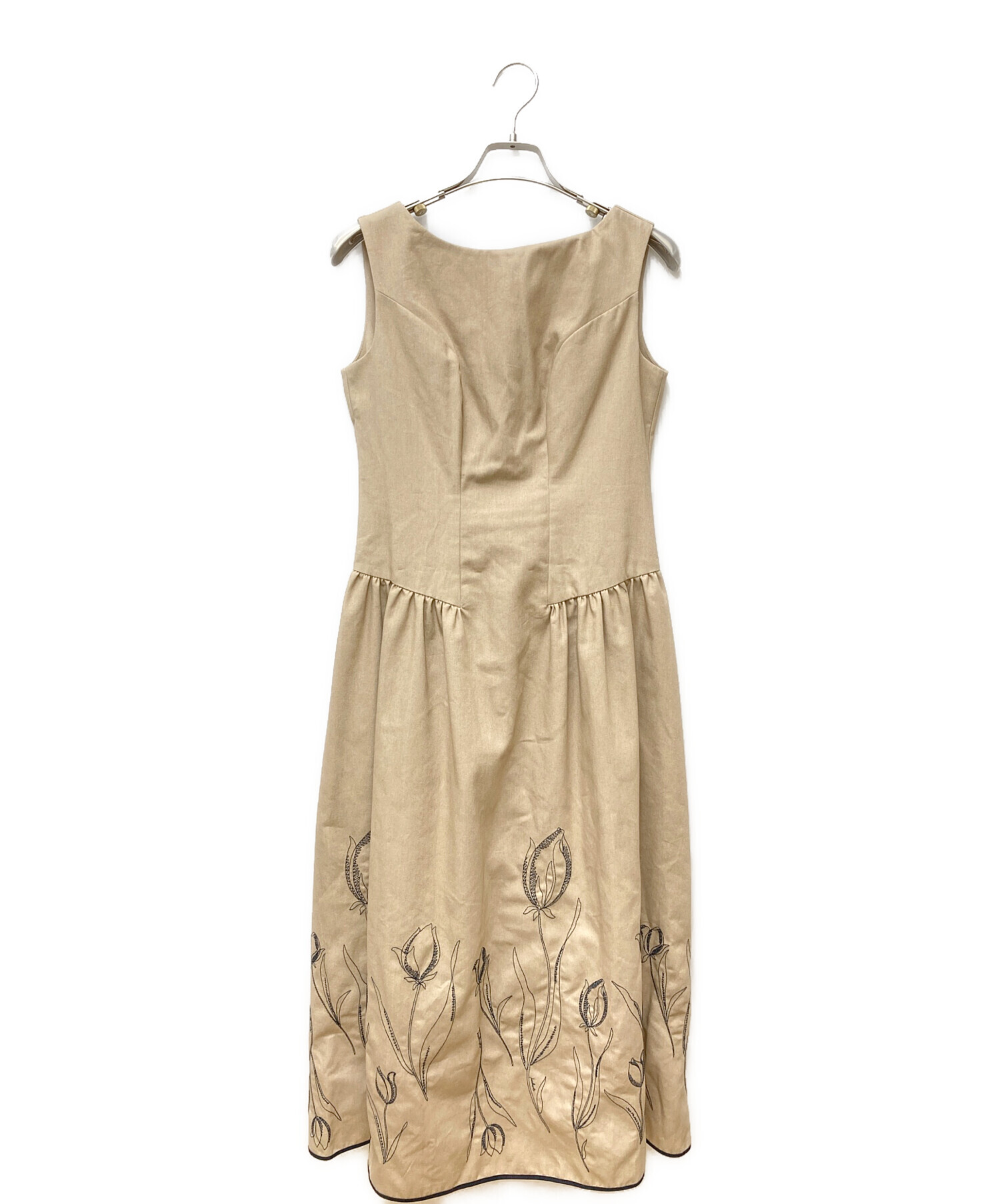 Her lip to / Tulip Cotton Blend Midi Dress/M/コットン/BEG/1222305057 中古・古着通販】HER LIP TO (ハーリップトゥ) Tulip Cotton Blend