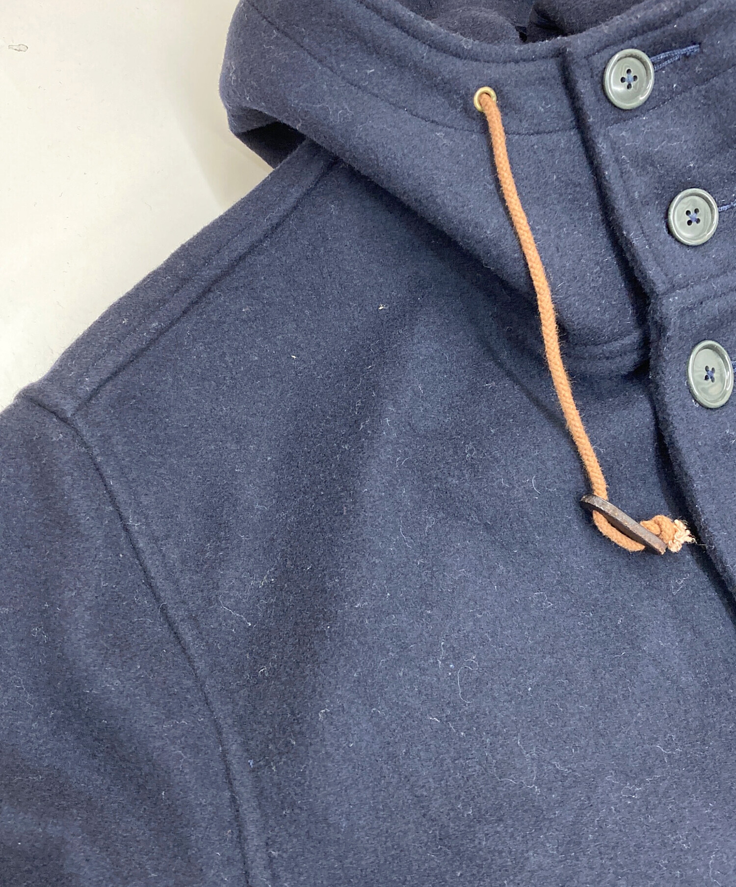 ポロラルフローレン フーデッドコート L ラムレザー ヴィンテージ ネイビー 中古・古着通販】POLO RALPH LAUREN (ポロ・ラルフローレン) ウール