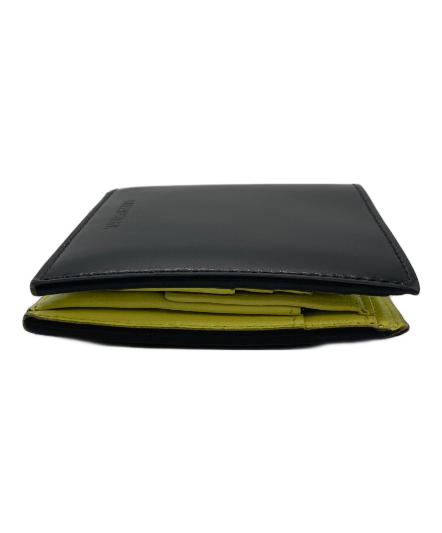 BALENCIAGA バレンシアガ Essential Square Folded Coin Wallet 664038 エッセンシャル スクエア ウォレット 二つ折り財布 レザーウォレット イエロー 中古・古着通販】BALENCIAGA (バレンシアガ) ESSENTIAL SQUARE FOLDED