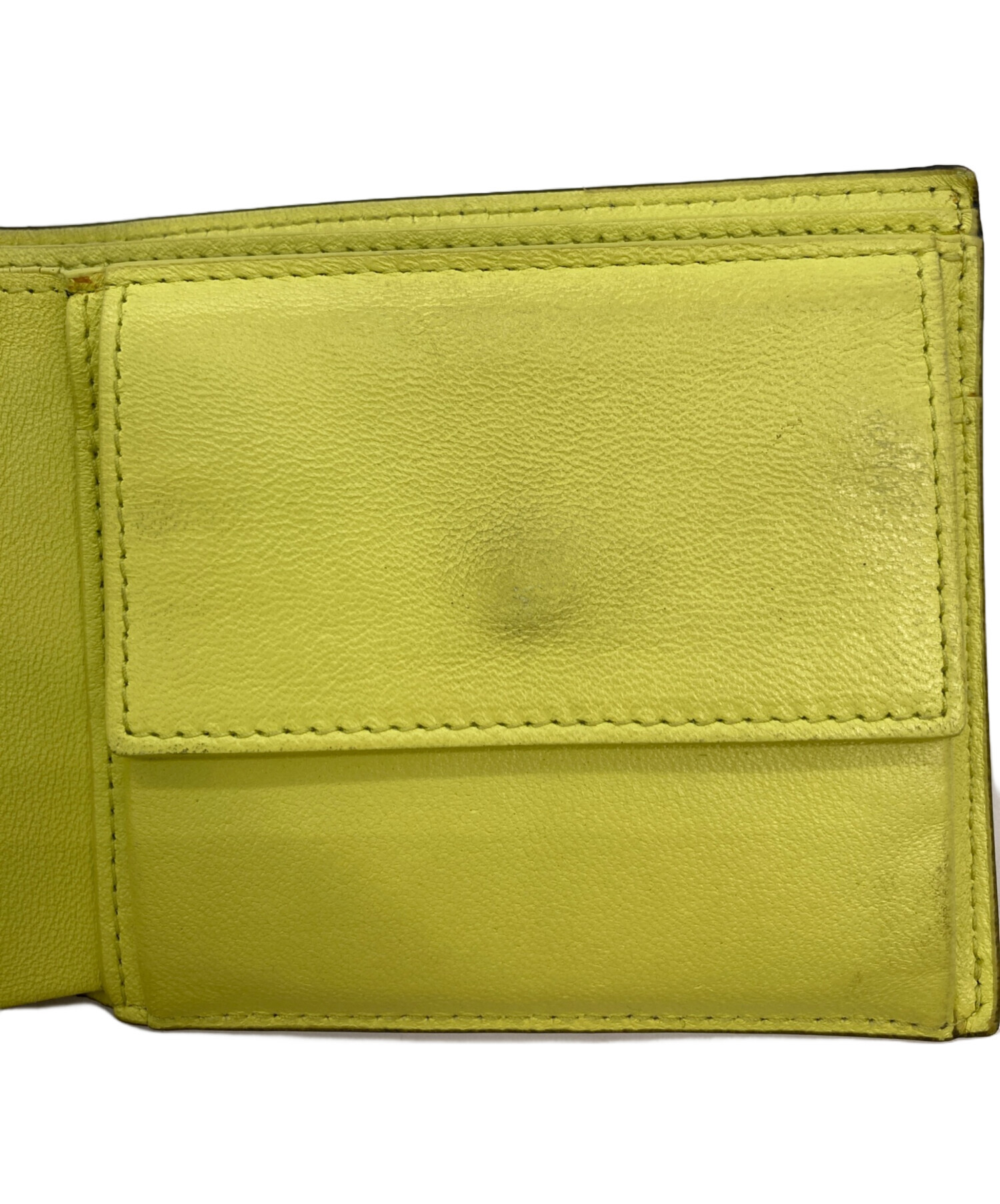 BALENCIAGA バレンシアガ Essential Square Folded Coin Wallet 664038 エッセンシャル スクエア ウォレット 二つ折り財布 レザーウォレット イエロー 中古・古着通販】BALENCIAGA (バレンシアガ) ESSENTIAL SQUARE FOLDED