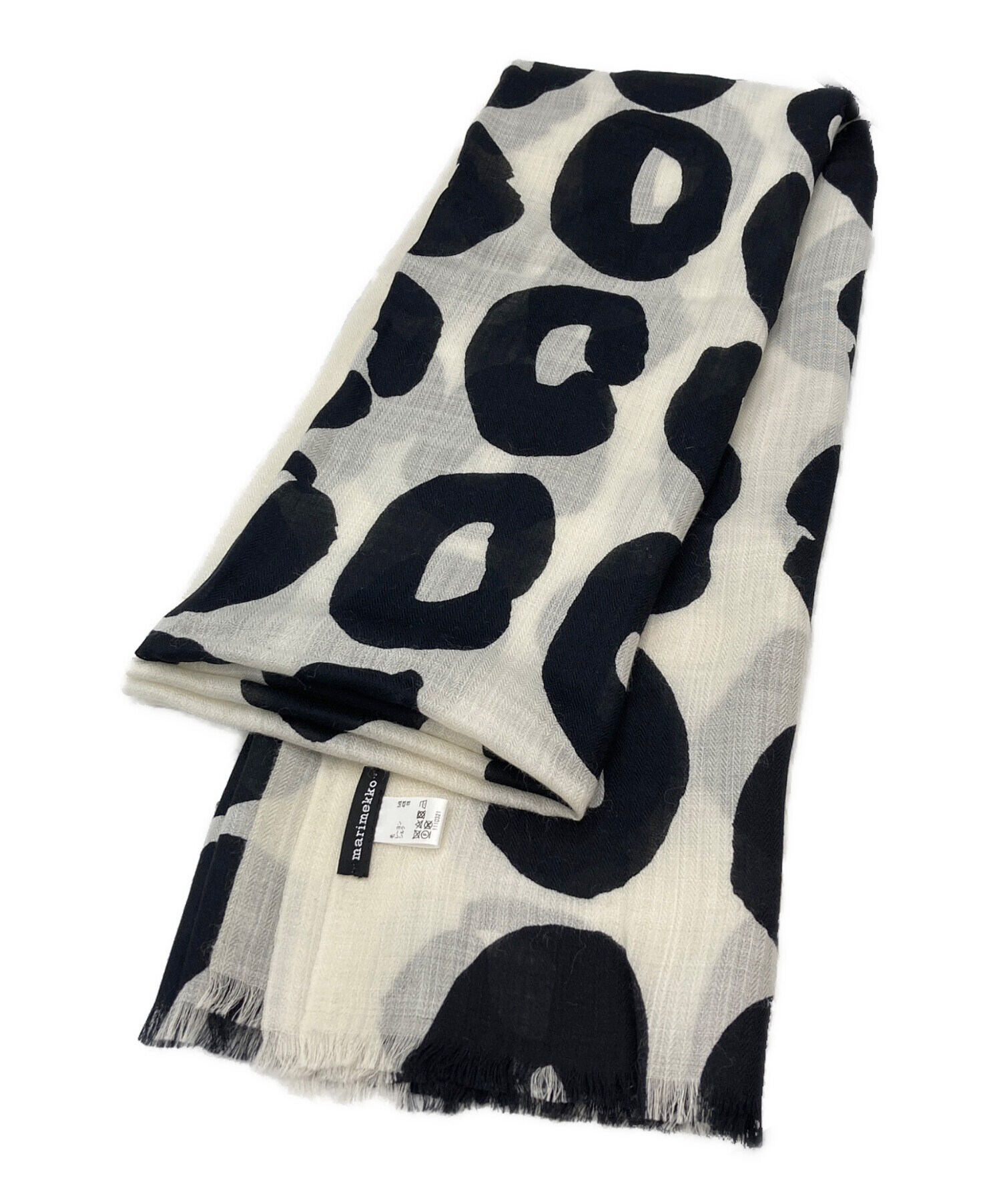 中古・古着通販】marimekko (マリメッコ) ウニッコ柄ストール ブラック