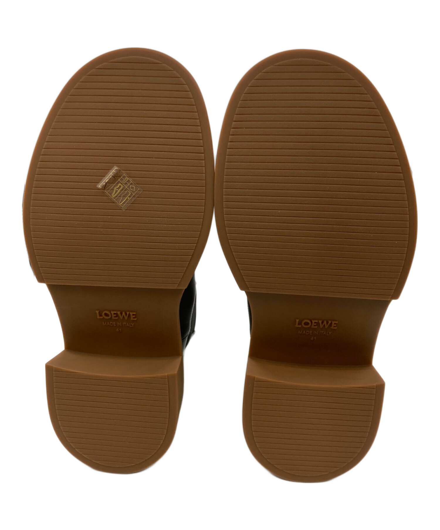 中古・古着通販】LOEWE (ロエベ) サイドゴアブーツ オリーブ×ブラウン