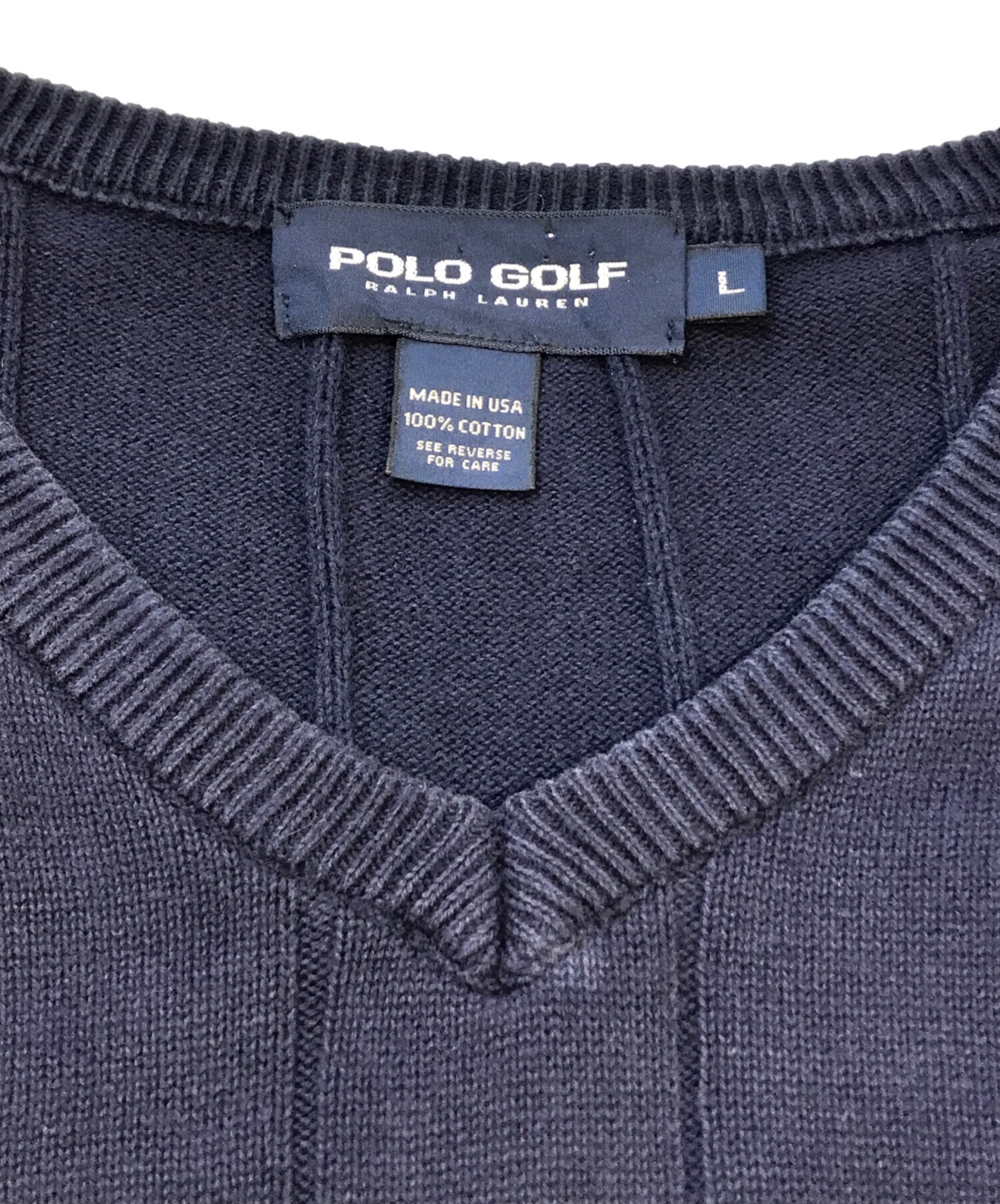 中古・古着通販】POLO GOLF (ポロ ゴルフ) ニットベスト ネイビー 