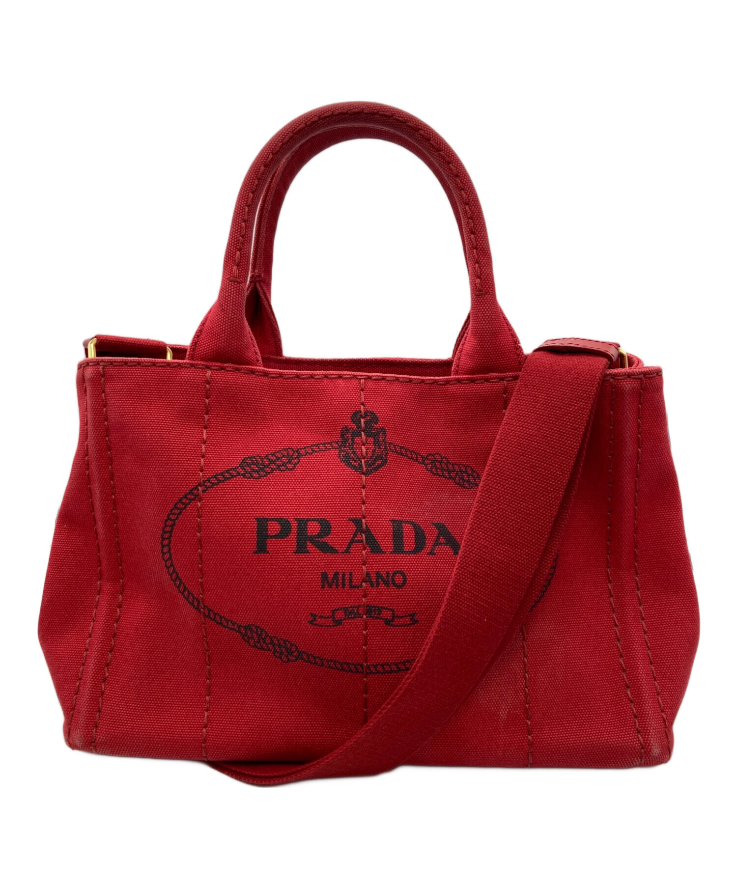 中古・古着通販】PRADA (プラダ) カナパミニ 2WAYバッグ 1BG439 レッド 