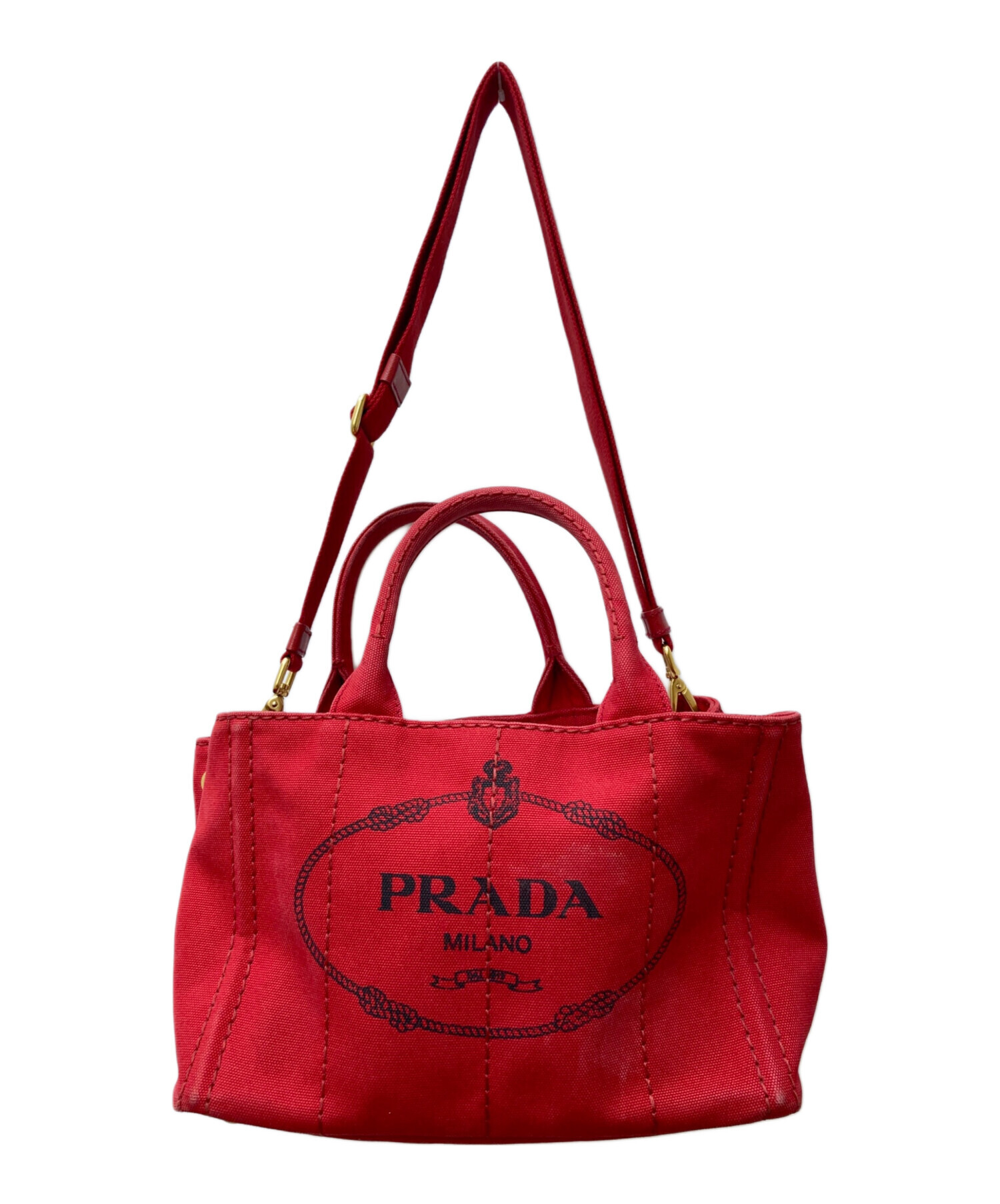 中古・古着通販】PRADA (プラダ) カナパミニ 2WAYバッグ 1BG439 レッド 