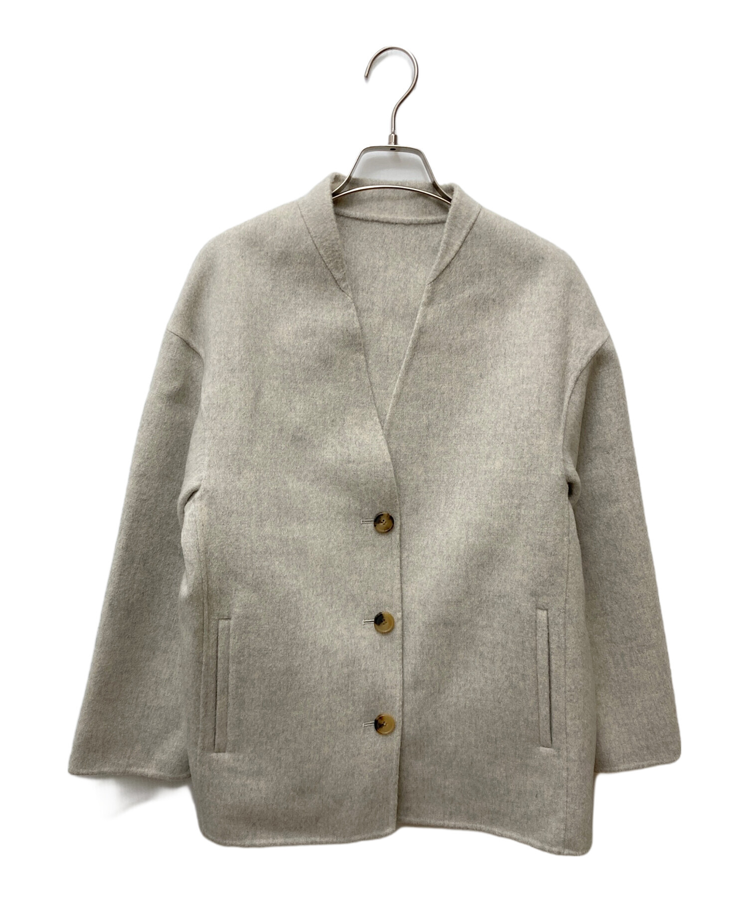 YONFA Vネックウールカシミヤコート 中古・古着通販】YONFA (ヨンファ) Vネックウールカシミヤコート