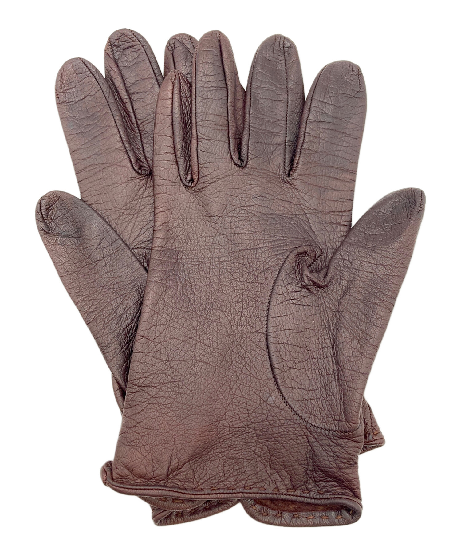 GUCCI ブラウン レザー手袋　S 中古・古着通販】GUCCI (グッチ) レザーグローブ ブラウン｜ブランド