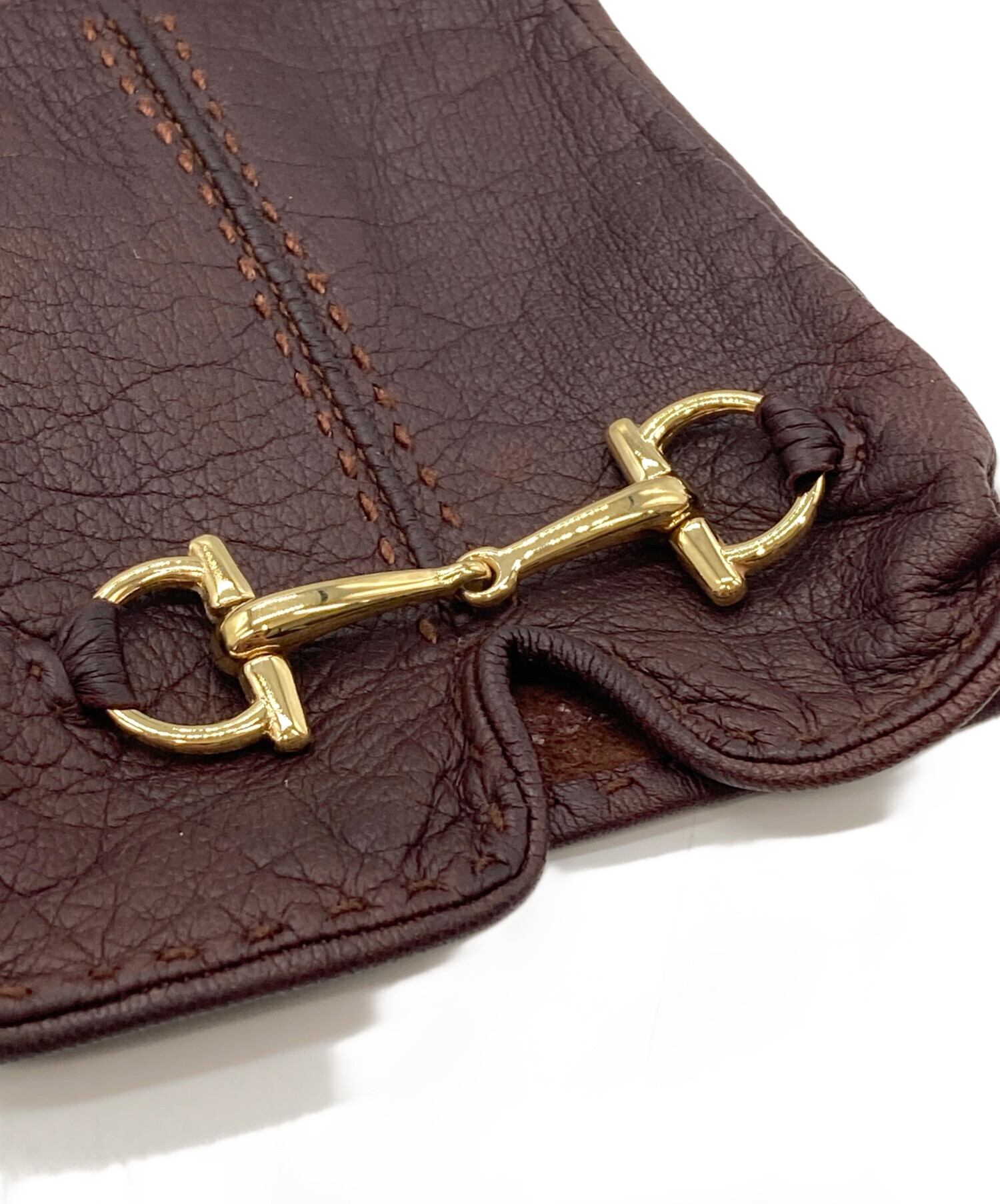 中古・古着通販】GUCCI (グッチ) レザーグローブ ブラウン｜ブランド