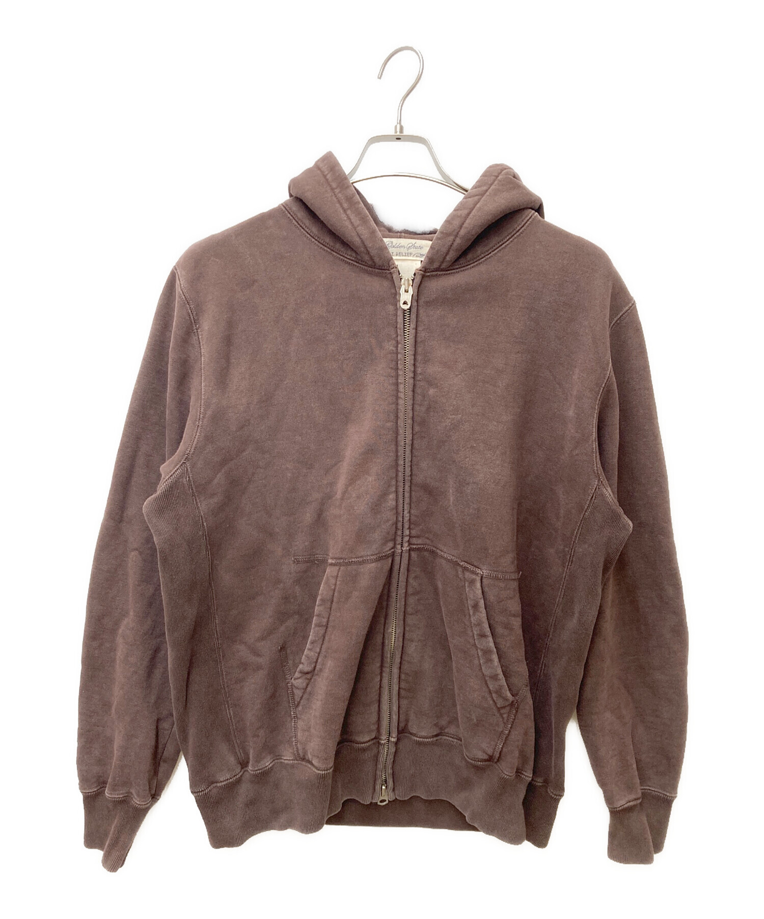 REMI RELIEF レミレリーフ パーカー M 茶 【古着】【中古】【送料無料】 中古・古着通販】REMI RELIEF (レミレリーフ) ダブルジップパーカー