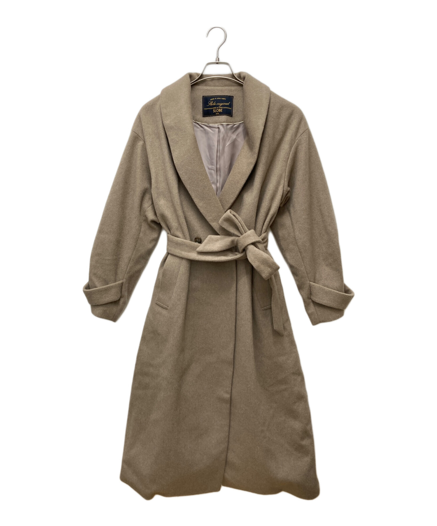 スローブイエナ SUPER100 カシミヤ混 ショールカラーコート Lサイズ