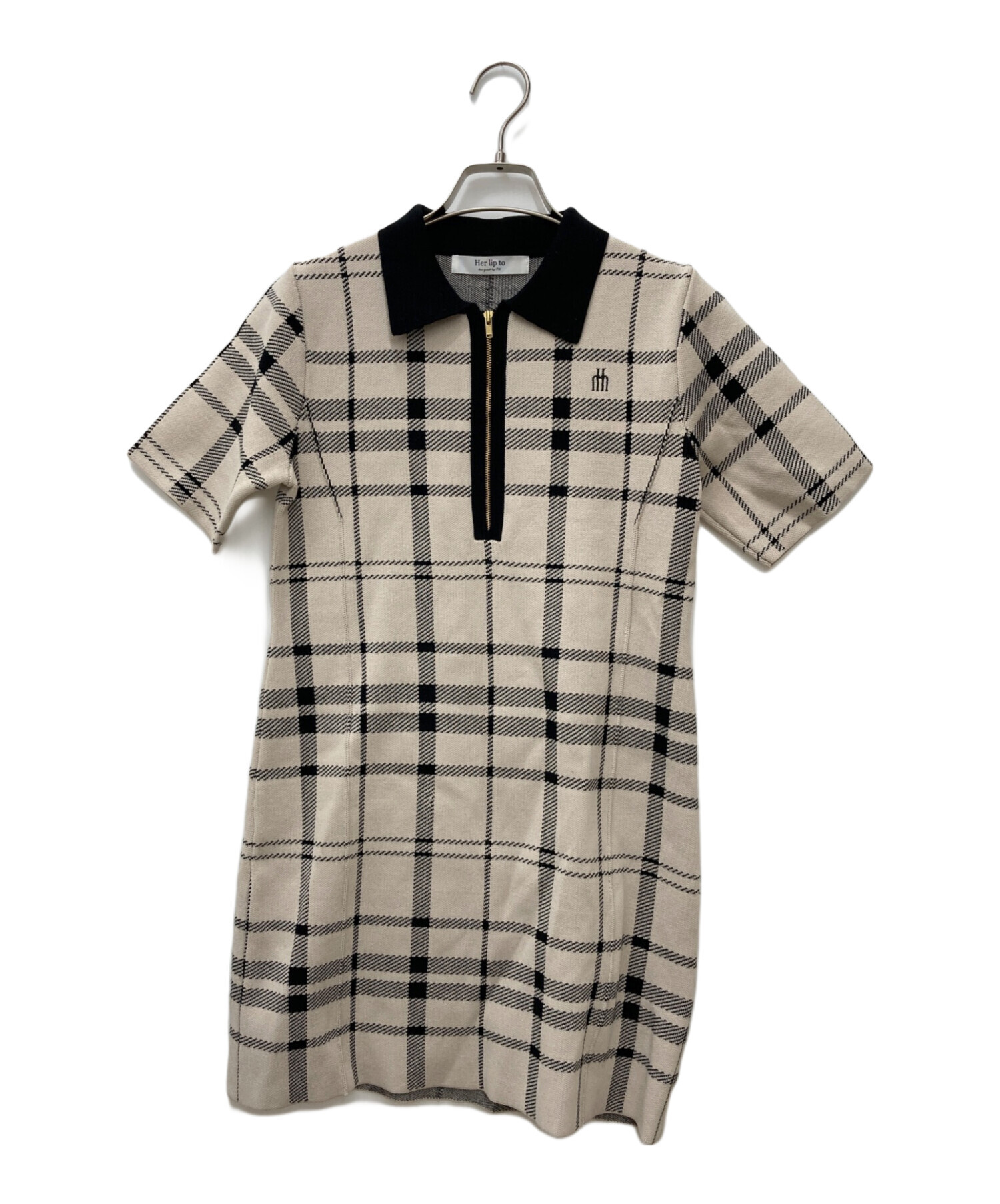 Her lip to Trois Logo Cropped Shirt Sサイズ 中古・古着通販】HER LIP TO (ハーリップトゥ) Trois Logo Knit Mini