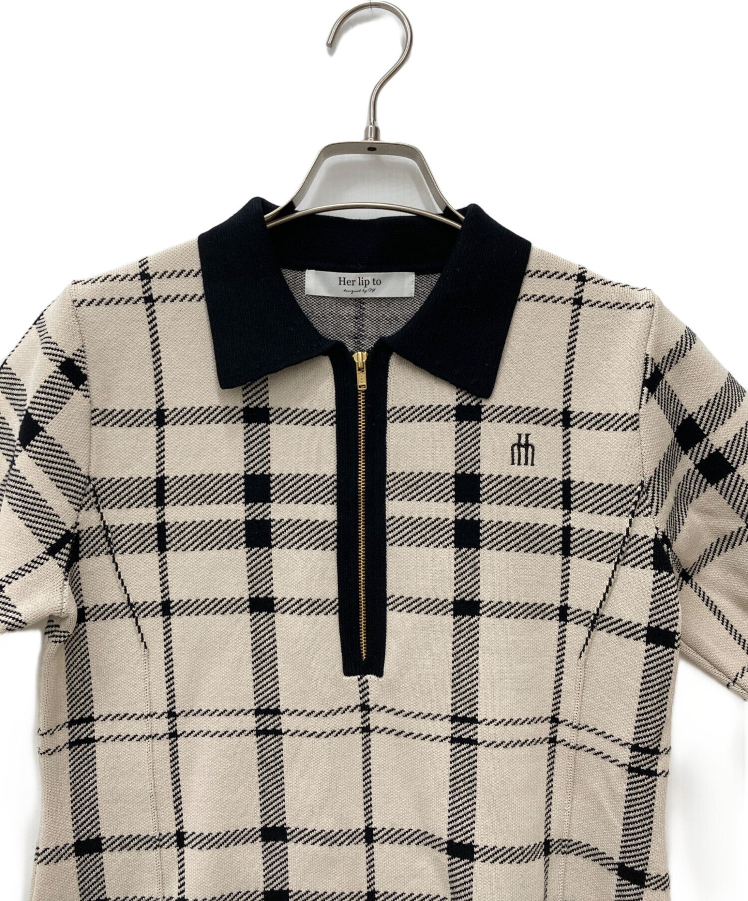 中古・古着通販】HER LIP TO (ハーリップトゥ) Trois Logo Knit Mini