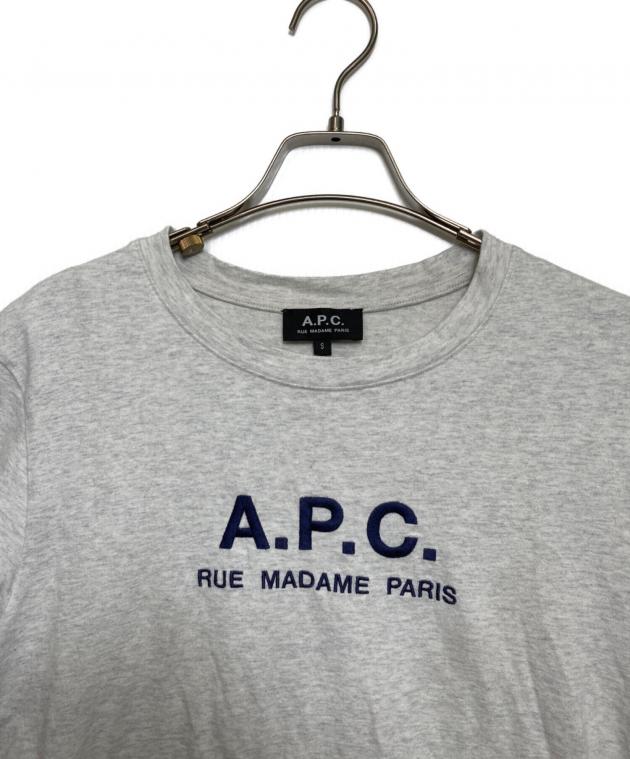 中古・古着通販】A.P.C. (アーペーセー) 刺繍ロゴTシャツ グレー