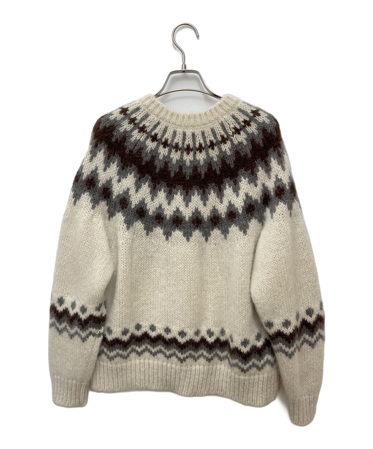 中古・古着通販】BATONER (バトナ―) MOHAIR NORDIC CREW NECK CARDIGAN 