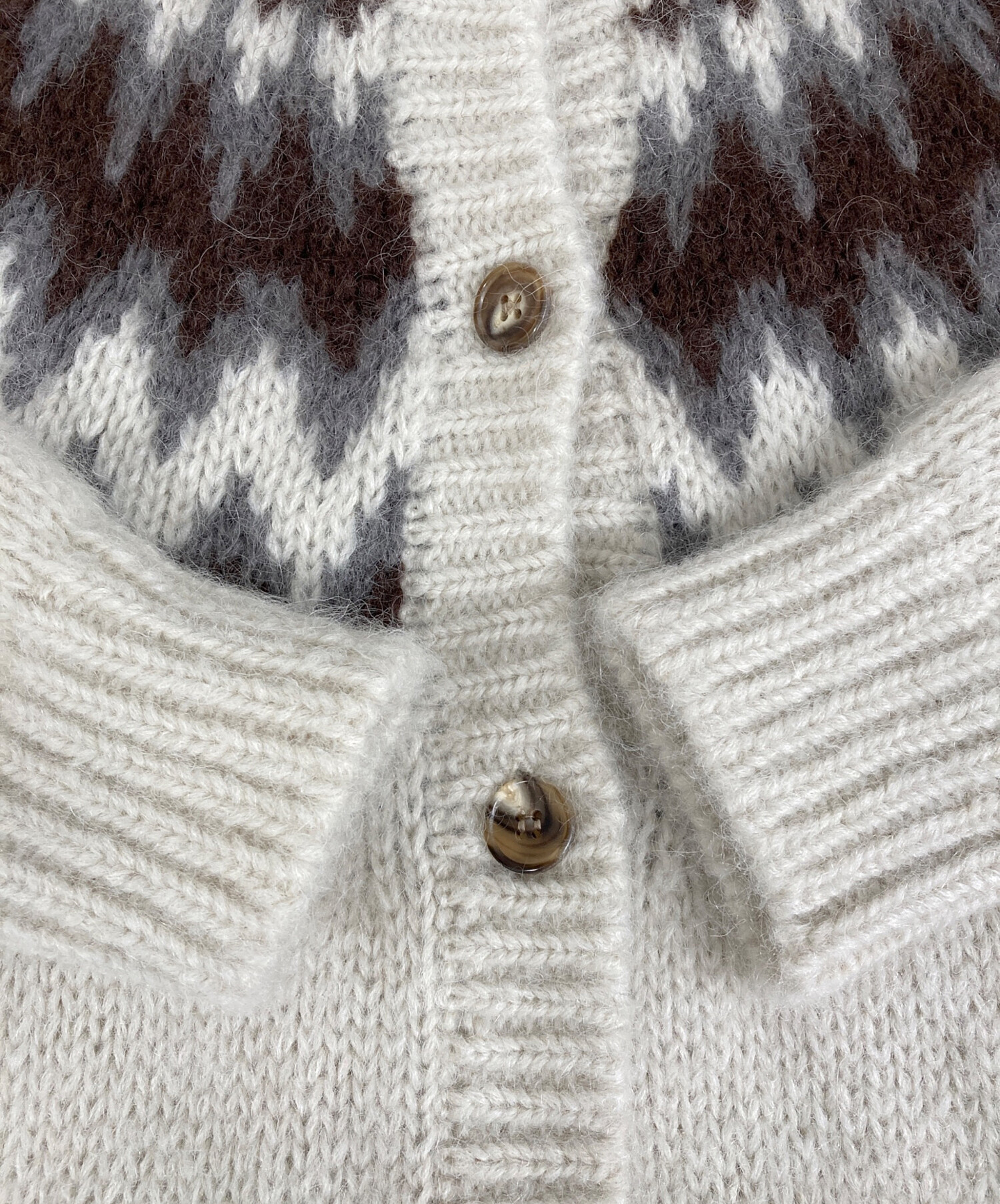 中古・古着通販】BATONER (バトナ―) MOHAIR NORDIC CREW NECK CARDIGAN 