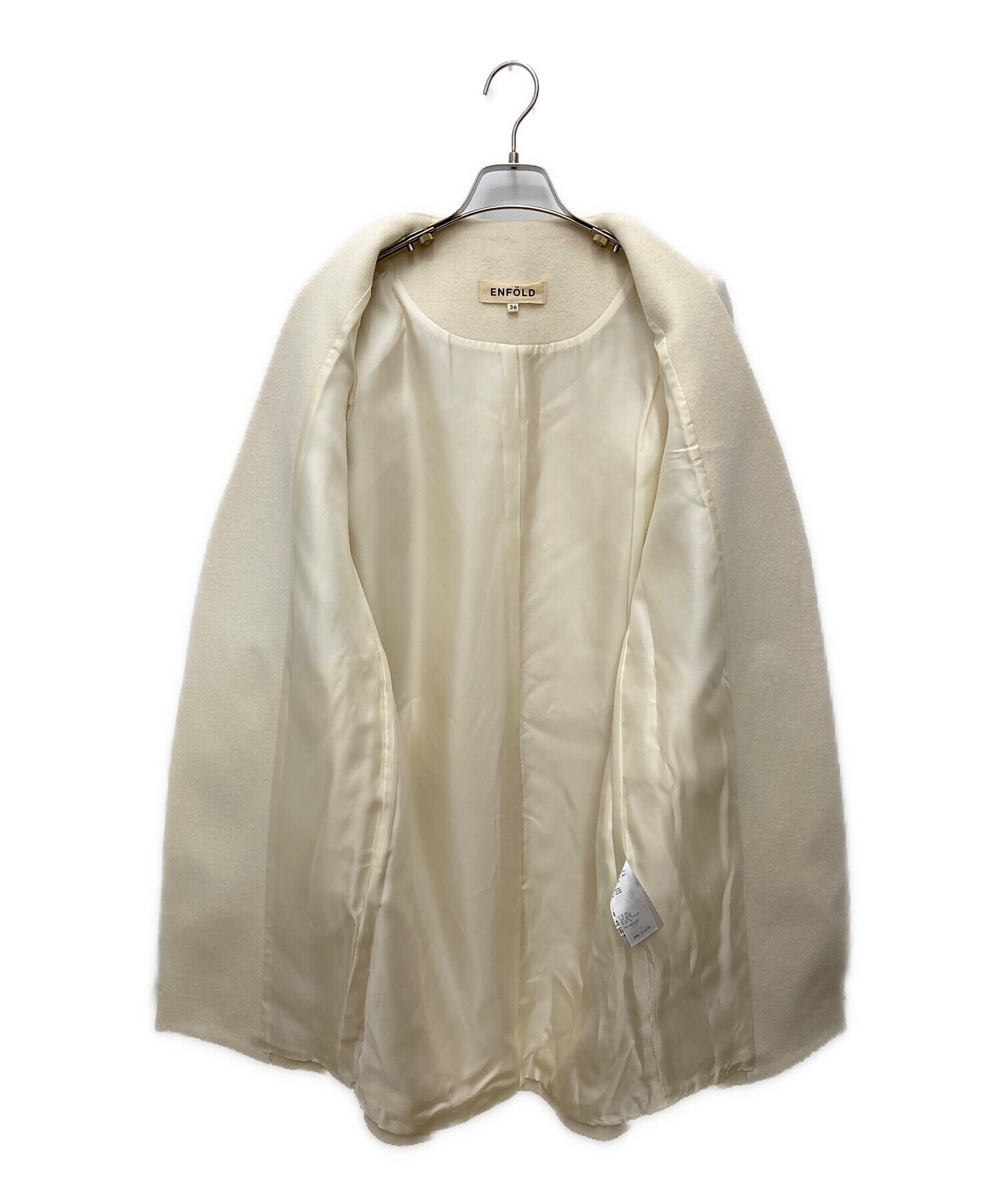 中古・古着通販】ENFOLD (エンフォルド) ノーカラーウールコート 