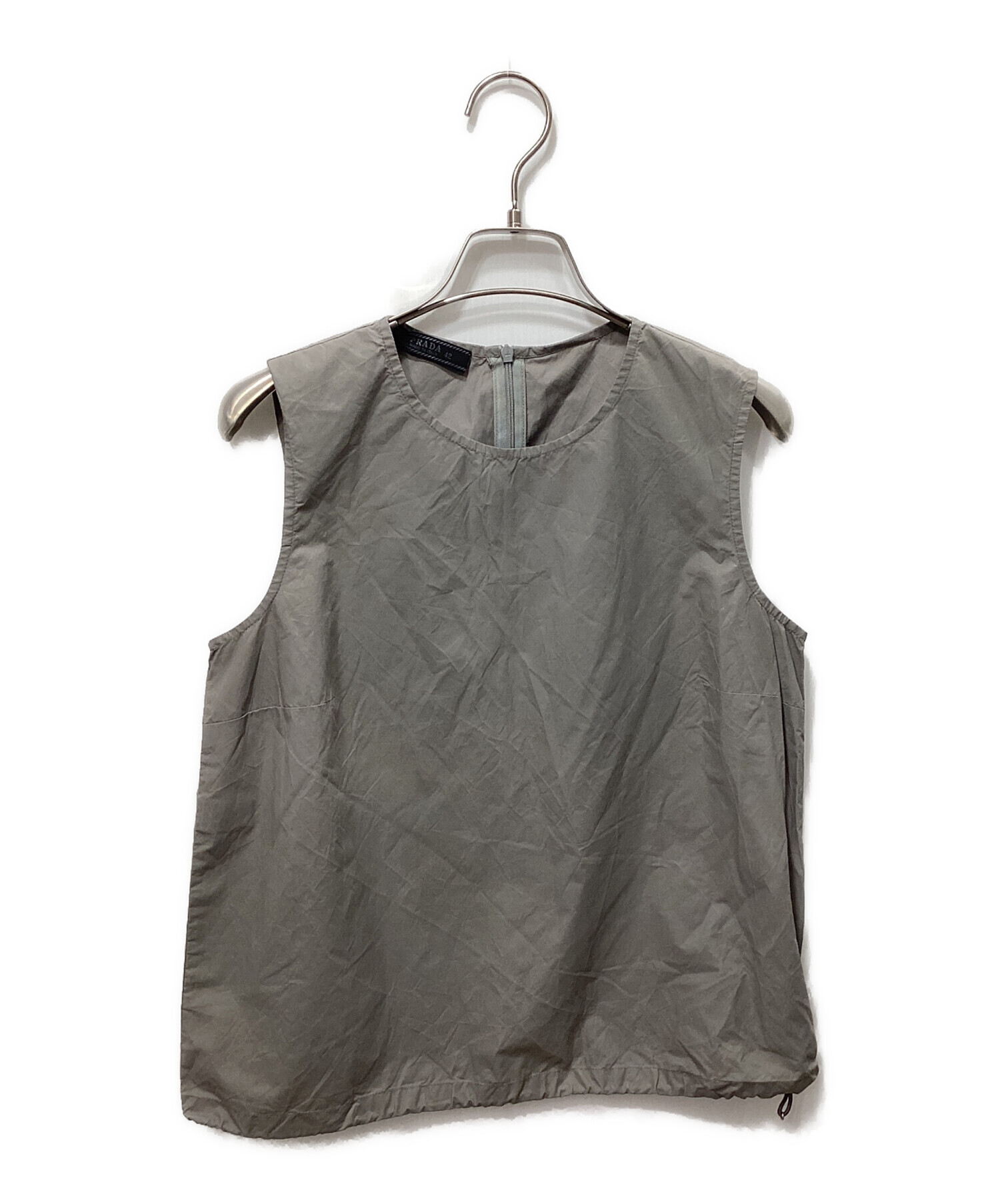 中古・古着通販】PRADA (プラダ) ノースリーブブラウス グレー サイズ 