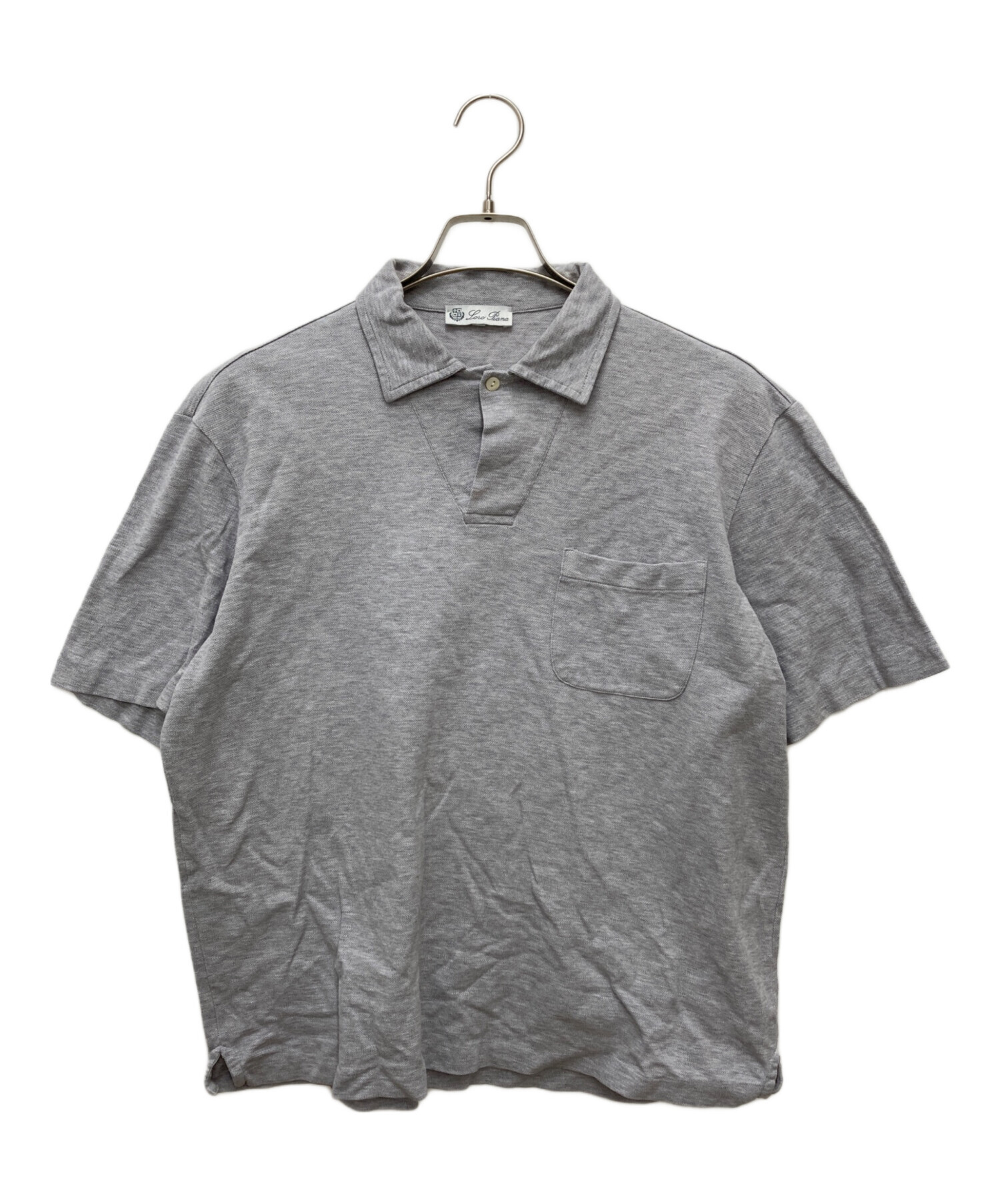 中古・古着通販】LORO PIANA (ロロピアーナ) ポロシャツ グレー サイズ