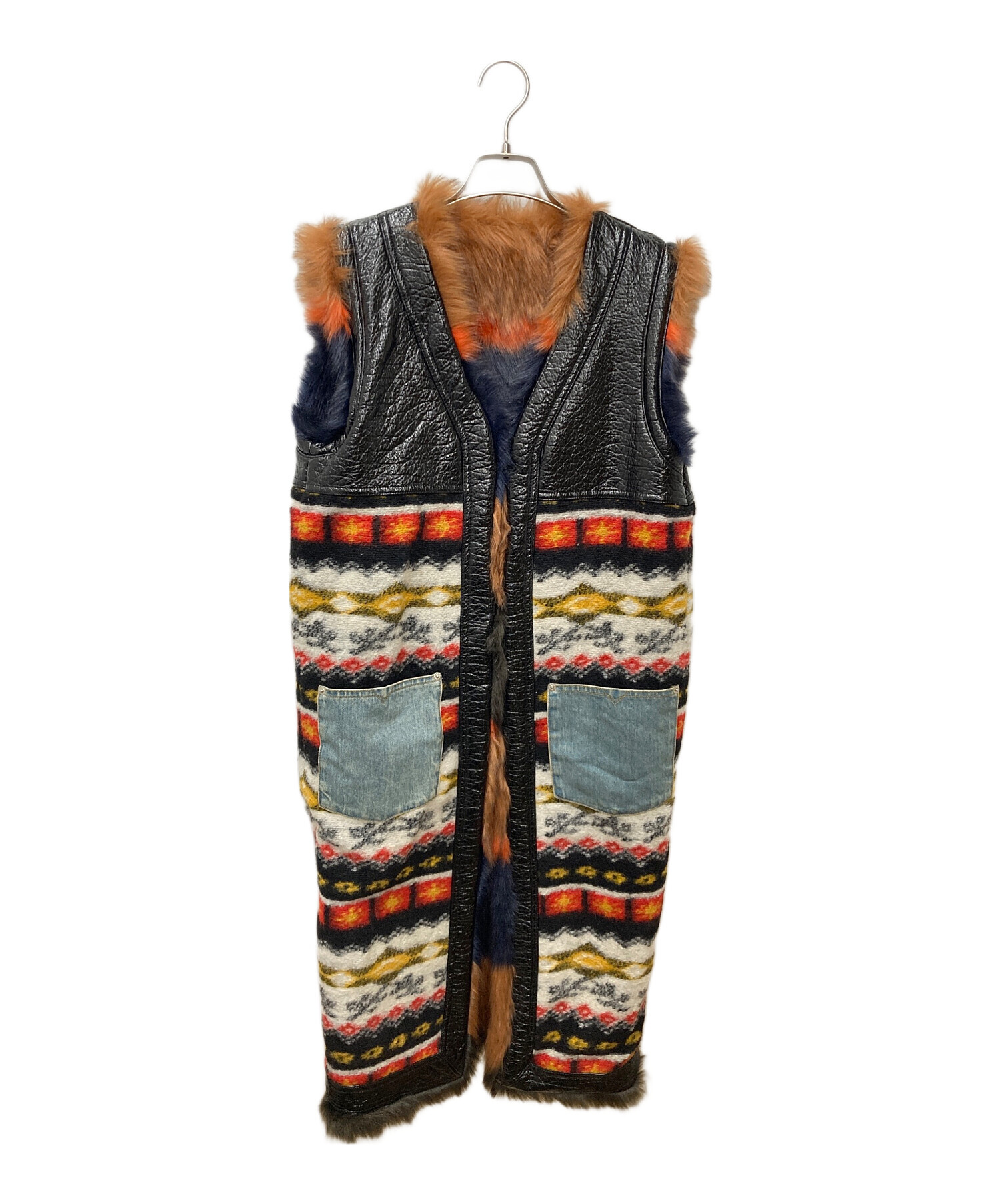 DIESEL レザー ファー付きベスト Amazon | フォックスファー付きラムレザーライダースジャケット