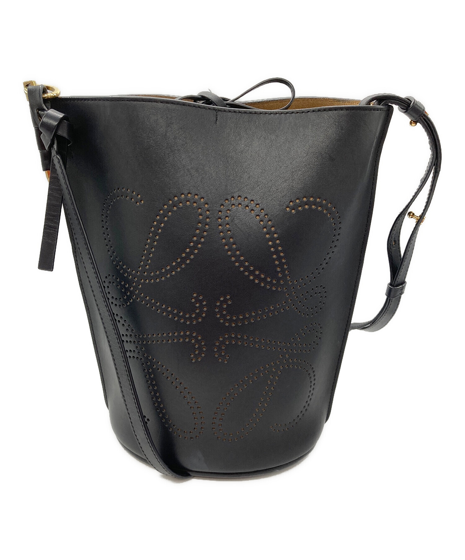 中古・古着通販】LOEWE (ロエベ) アナグラムバケットバッグ ブラック 