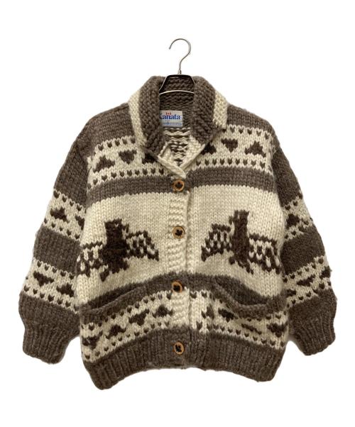 中古・古着通販】KANATA (カナタ) カウチンニットジャケット ブラウン
