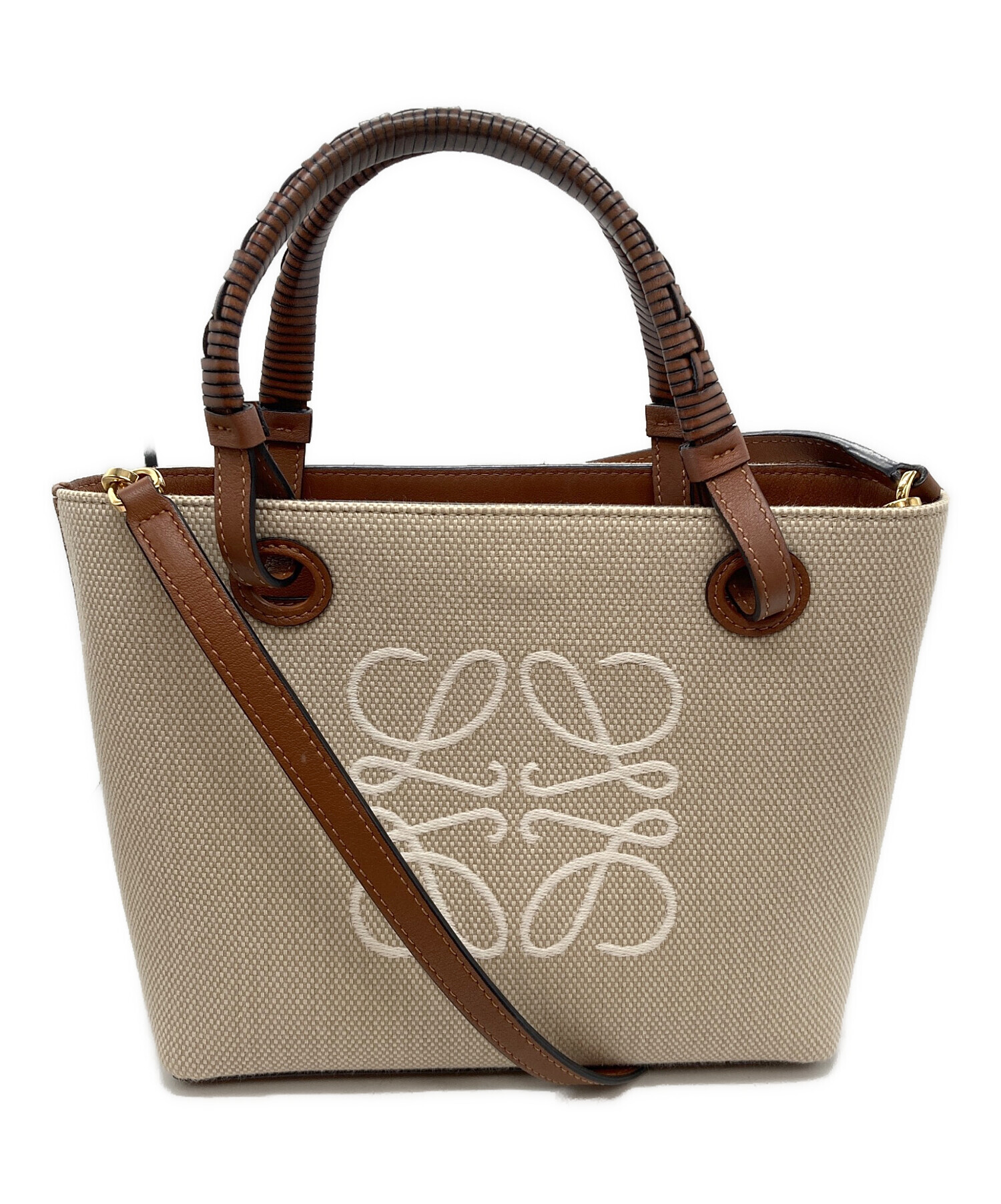 LOEWE アナグラム トートバッグ ミニ 中古・古着通販】LOEWE (ロエベ) アナグラムミニトートバッグ ベージュ