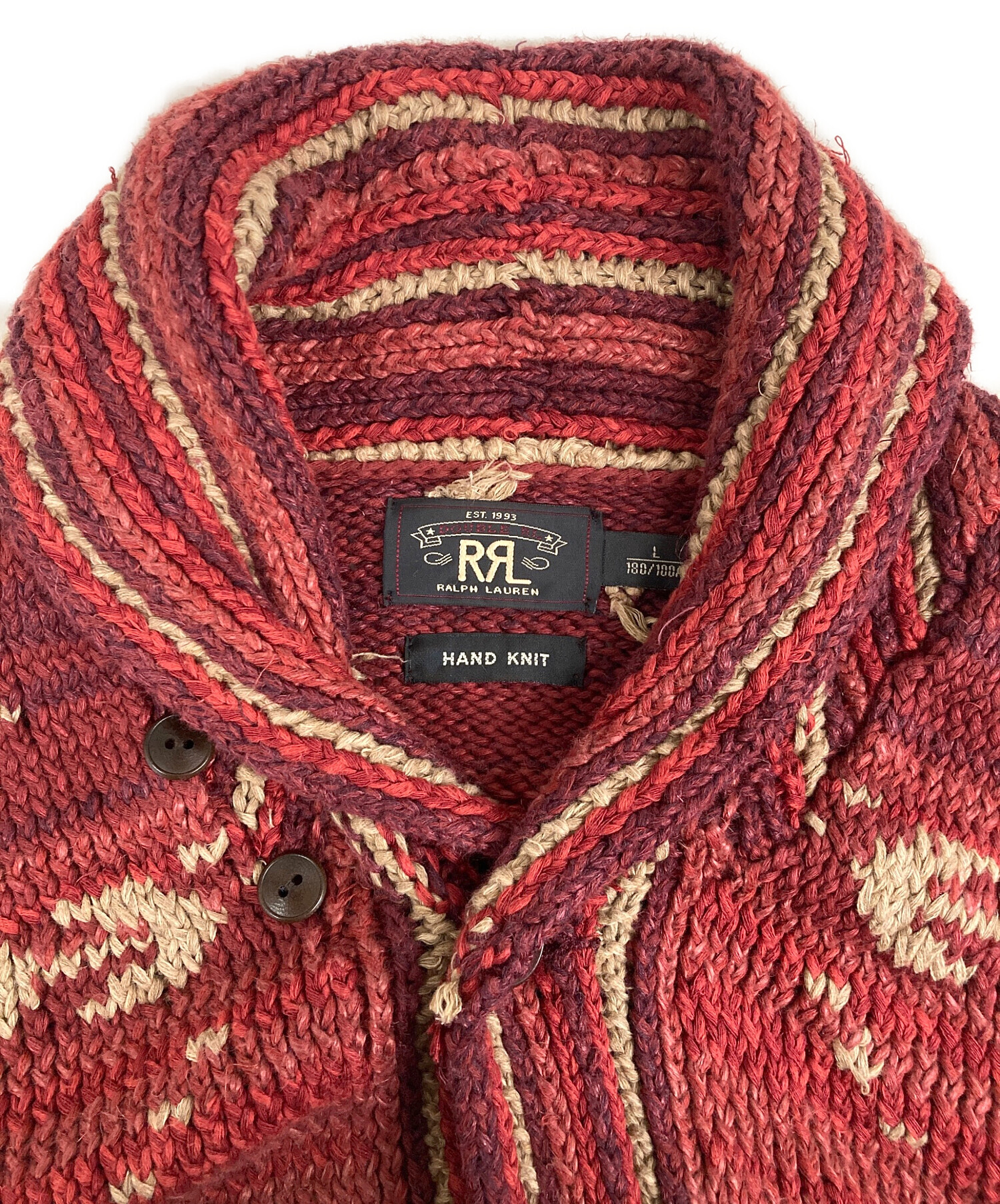 RRL ダブルアールエル カーディガン メンズ 【古着】【中古】 中古・古着通販】RRL (ダブルアールエル) カウンチンニット