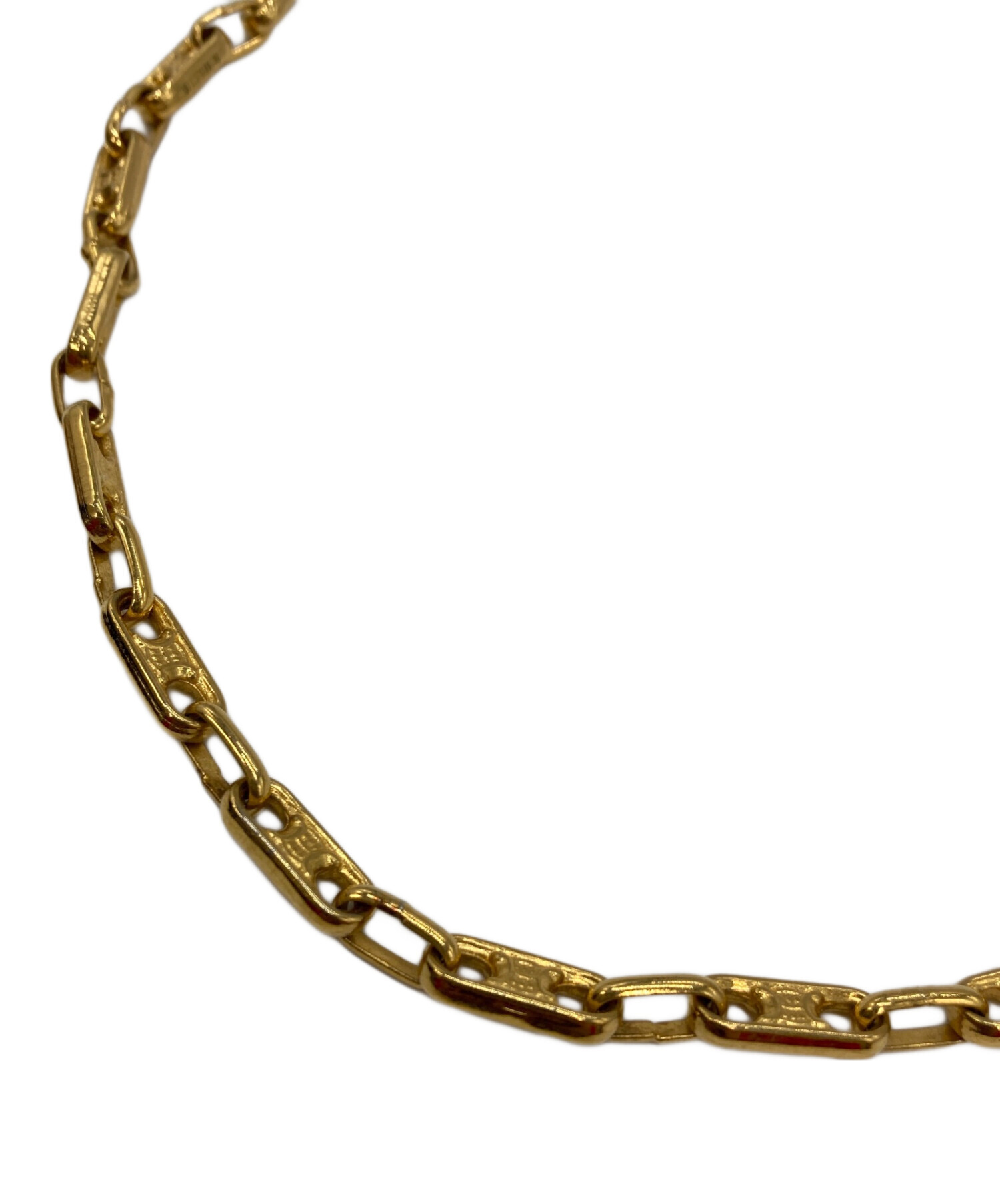 【CELINE】ビンテージ マカダム ゴールド ネックレス 中古・古着通販】CELINE (セリーヌ) マカダムネックレス ゴールド