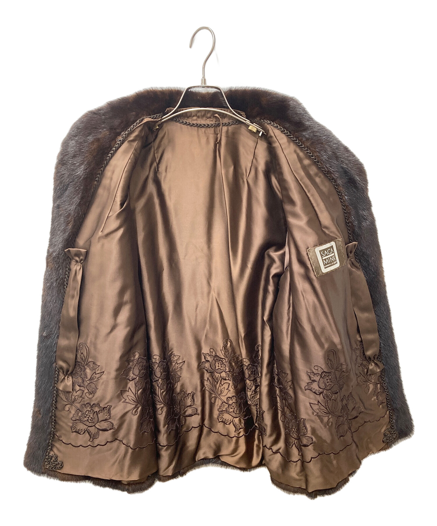 SAGA MINK ブラウンファーハーフコート 中古・古着通販】SAGA MINK (サガミンク) 毛皮ハーフコート ブラウン