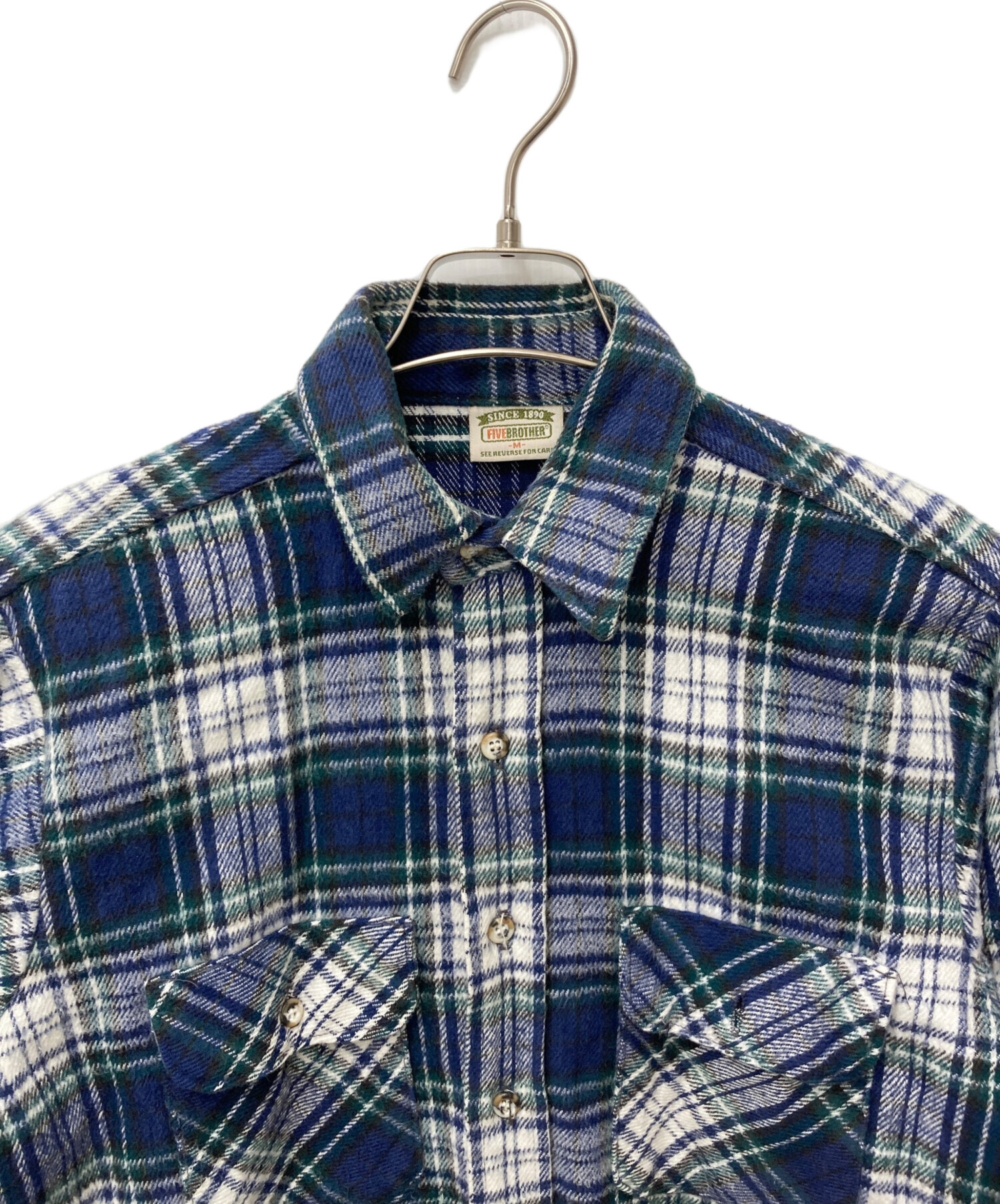 FIVE BROTHER チェック柄ネルシャツ Mサイズ FIVEBROTHER（ファイブブラザー） ネルシャツ ヘビーフランネル 長袖