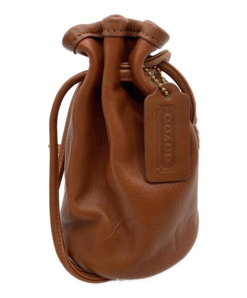 中古・古着通販】COACH (コーチ) レザーミニ巾着バッグ 4144 ブラウン