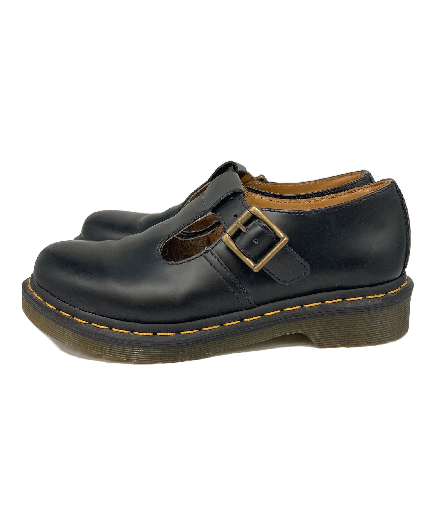 【ほぼ新品】ドクターマーチン POLLEY Tバーシューズ UK5 ブラック 中古・古着通販】Dr.Martens (ドクターマーチン) POLLEY Tバーシューズ