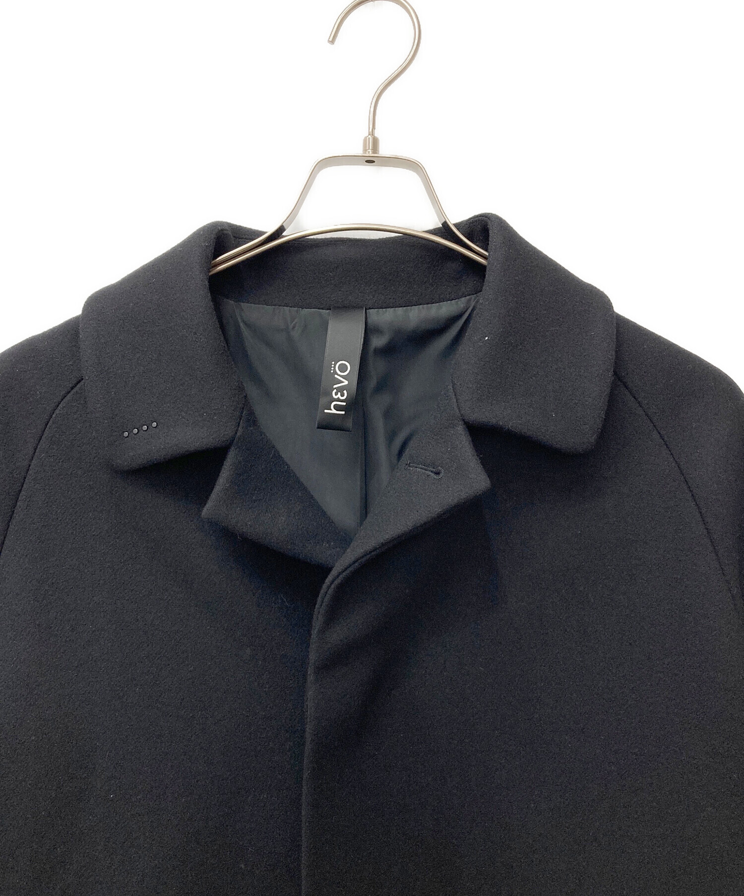 中古・古着通販】HEVO (イーヴォ) CRISPIANO ラグランコート ブラック