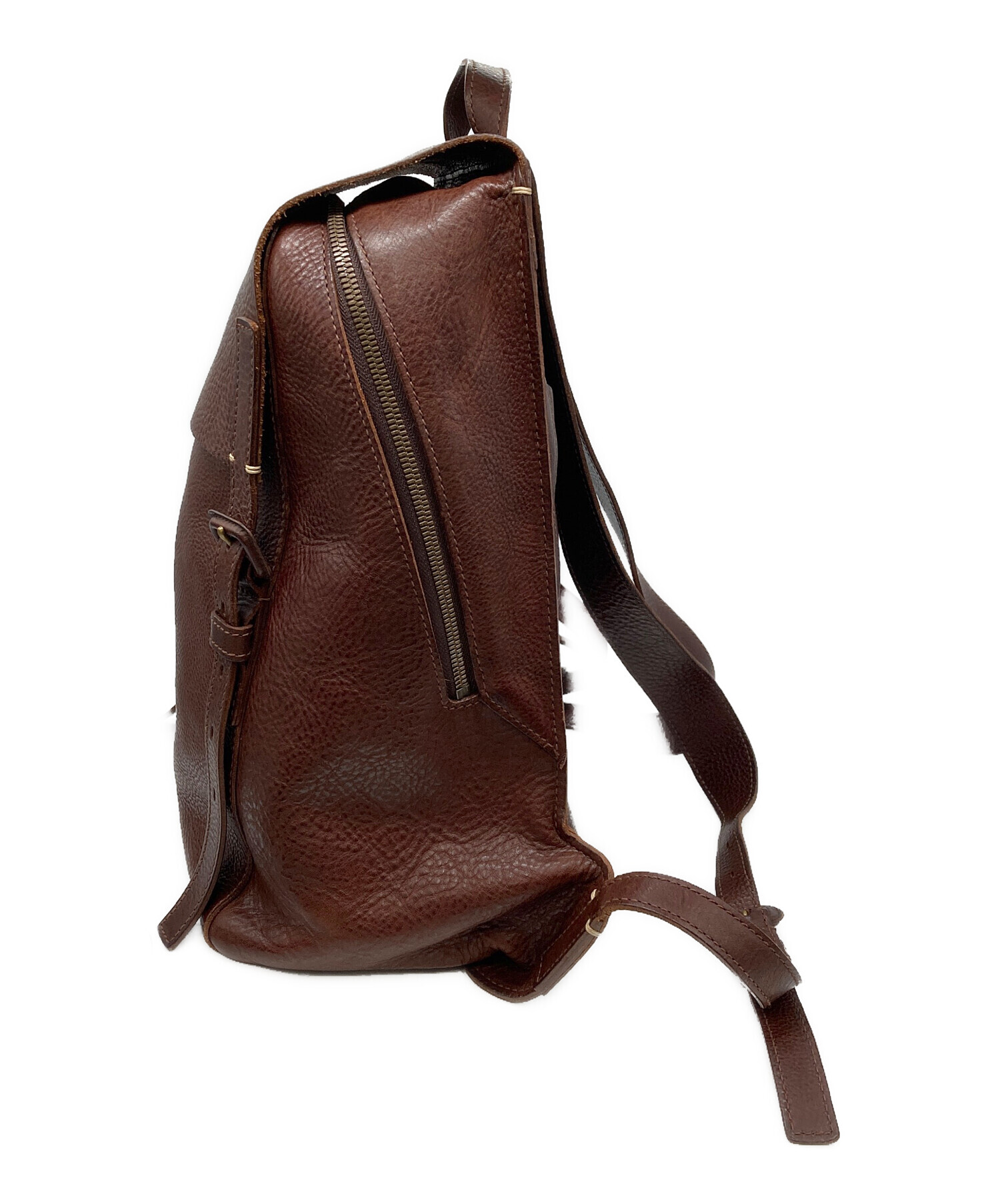 美品　genten ブラウンレザーリュック 中古・古着通販】genten (ゲンテン) レザーリュック ブラウン