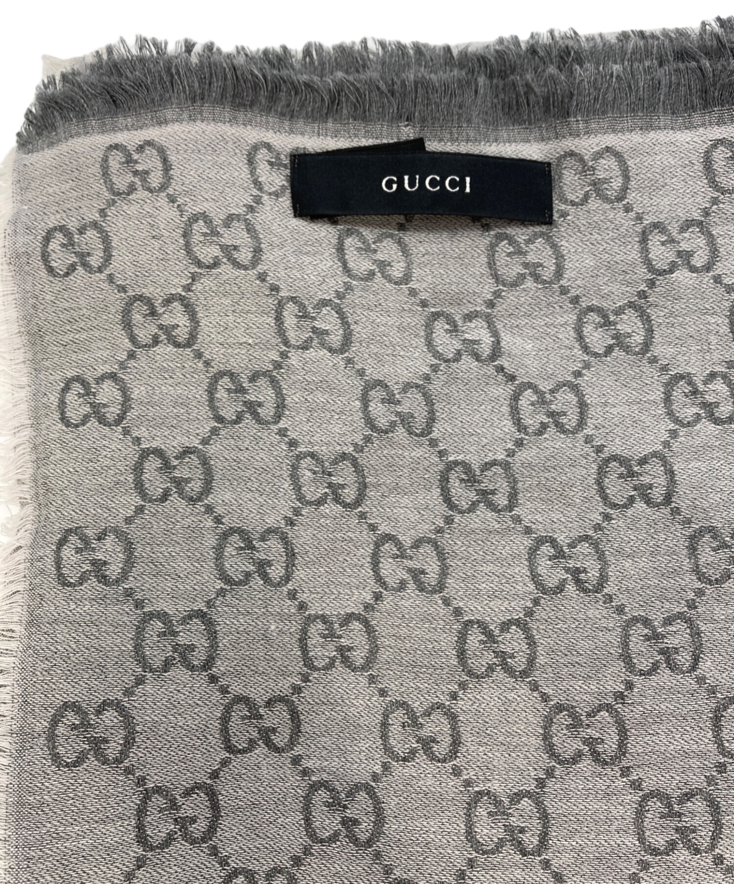 グッチ　ストール　グレー 中古・古着通販】GUCCI (グッチ) シルク混ストール グレー｜ブランド
