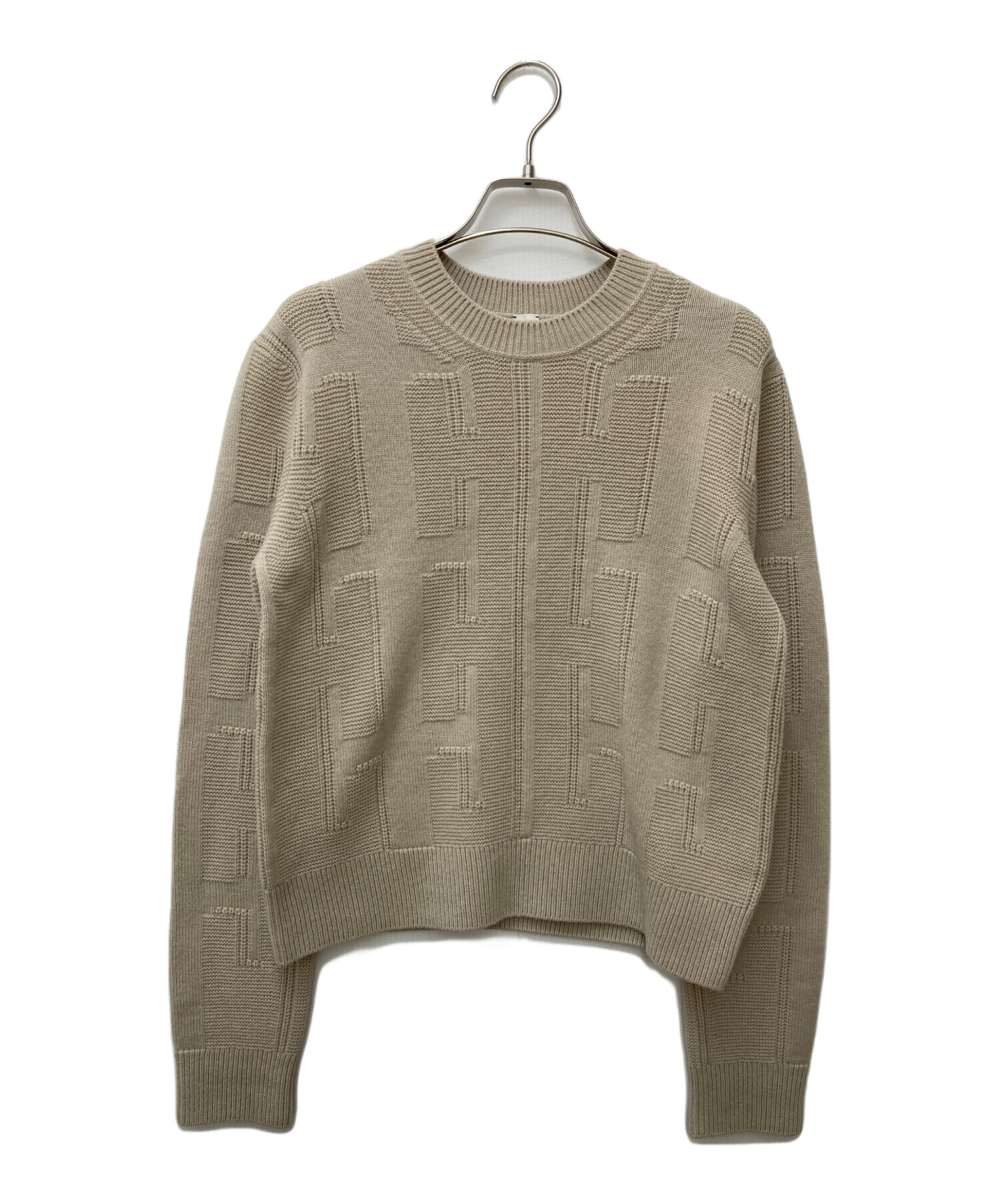 中古・古着通販】HERMES (エルメス) ロゴニット ベージュ サイズ:36