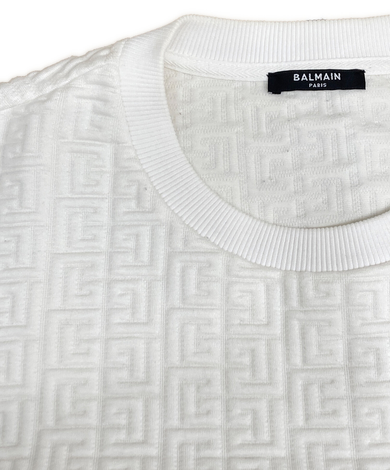 中古・古着通販】BALMAIN (バルマン) ロゴスウェット ホワイト サイズ 