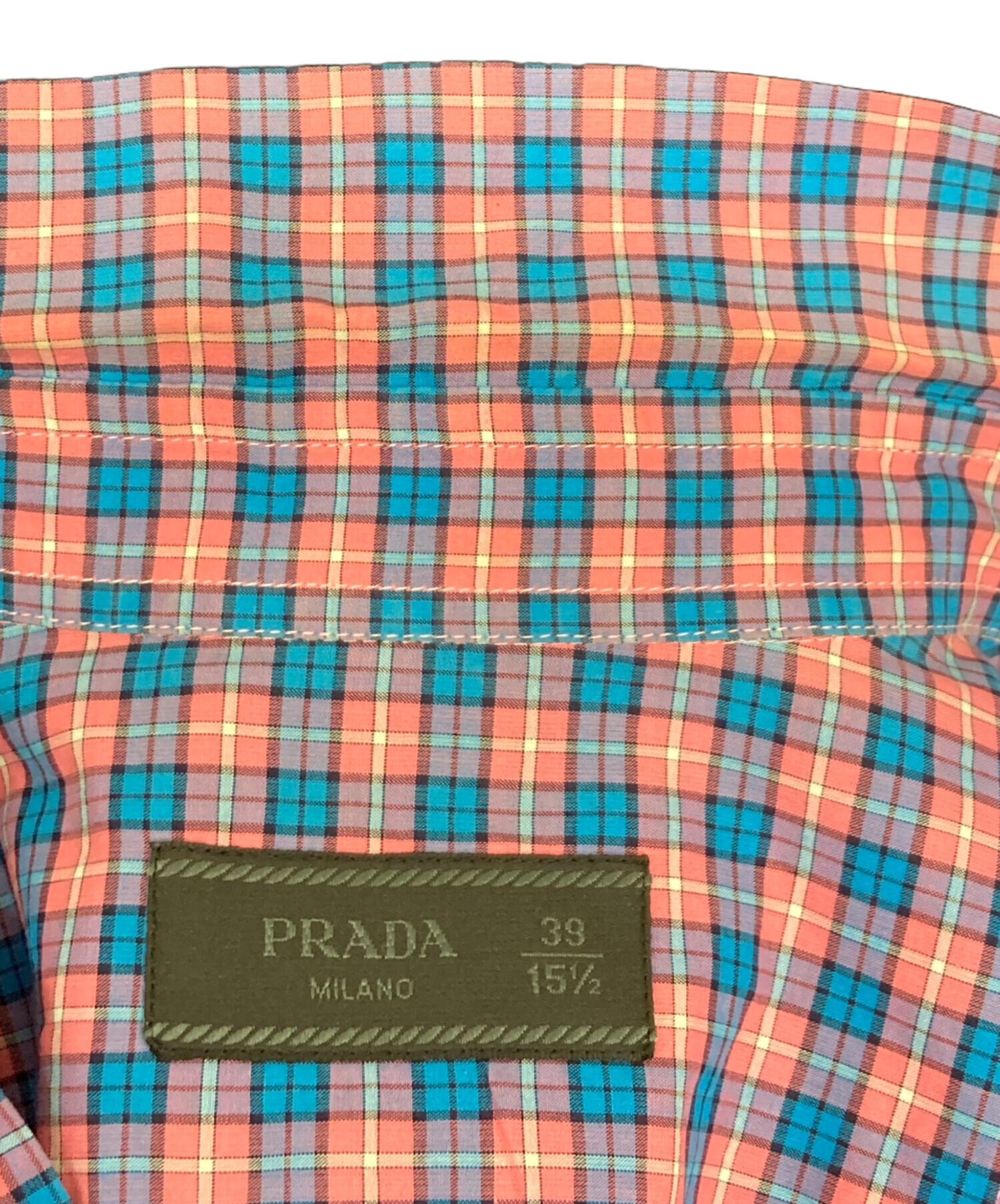 中古・古着通販】PRADA (プラダ) チェックシャツ レッド×ブルー サイズ