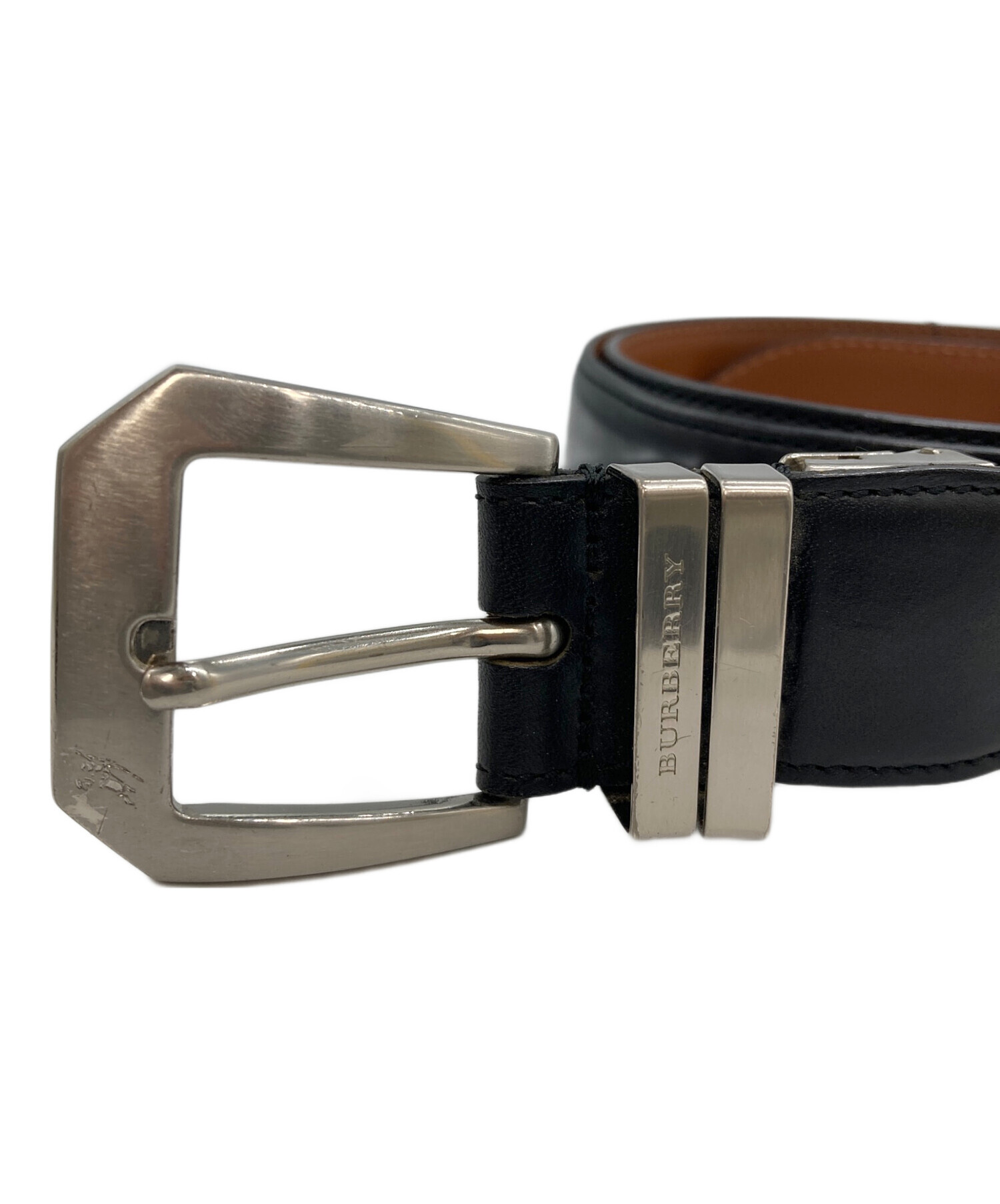 中古・古着通販】BURBERRY (バーバリー) レザーベルト ブラック