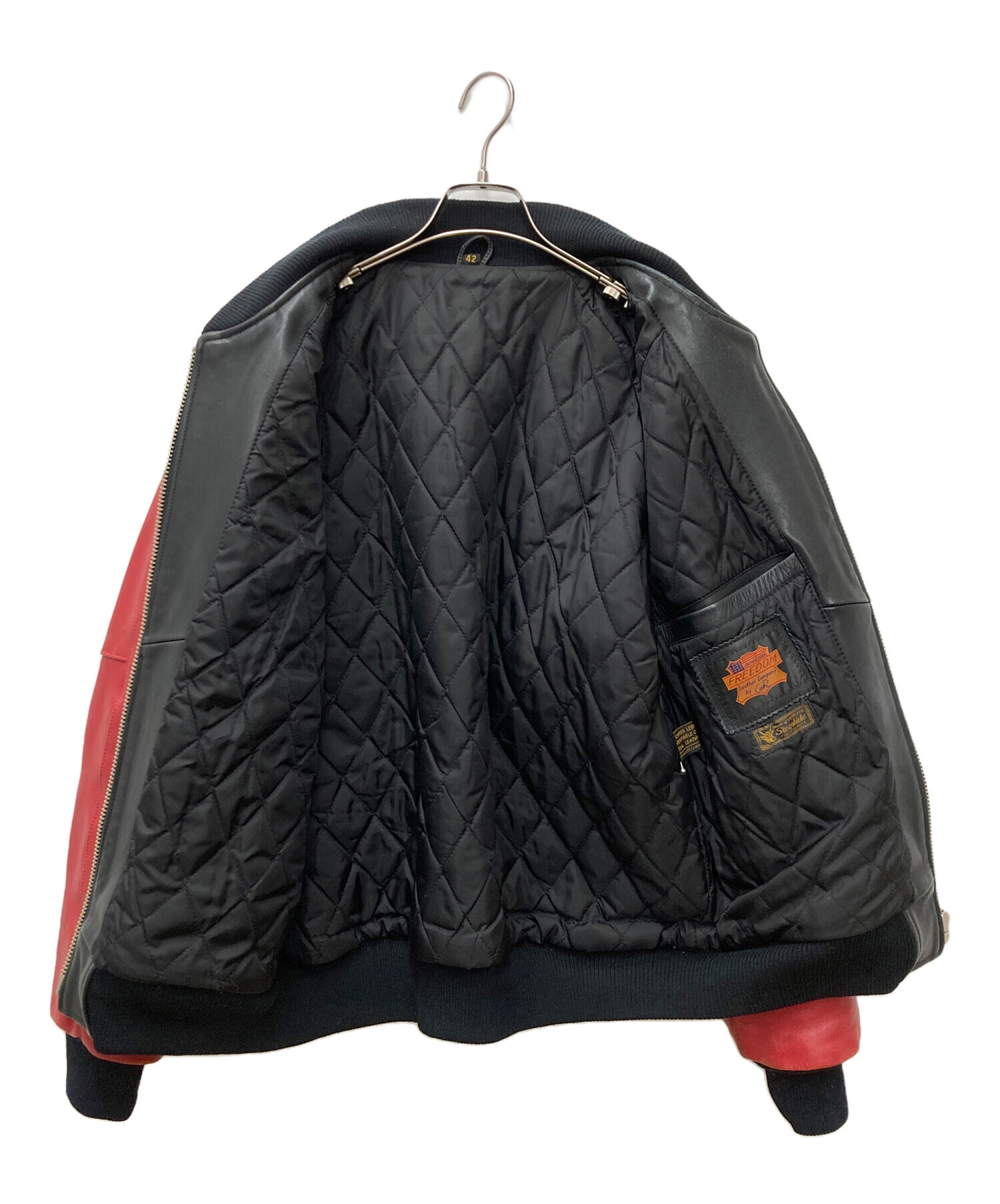 FREEDOM Leather Company レザーライダースジャケット 42 中古・古着通販】FREEDOM LEATHER COMPANY (フリーダムレザー