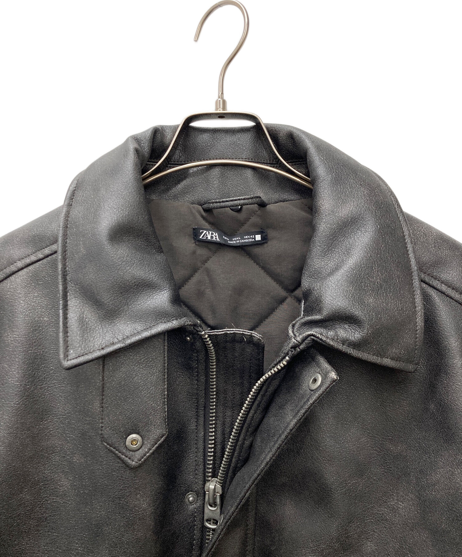 中古・古着通販】ZARA (ザラ) フェイクレザーデタッチャブルネック