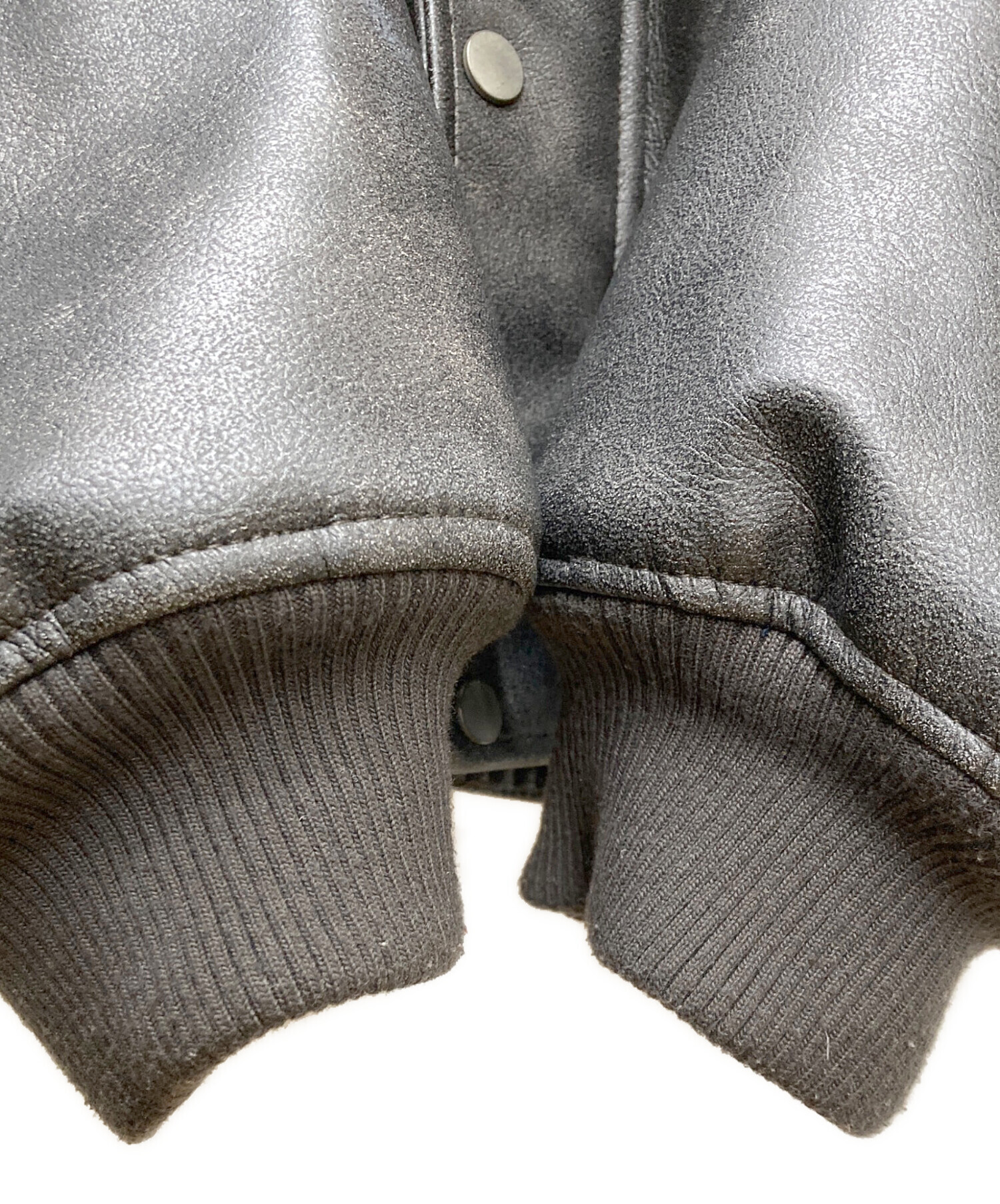 ZARA フェイクレザーデタッチャブルネックジャケット Mサイズ ZARA］フェイクレザー デタッチャブルネックジャケット (ZARA/レザー