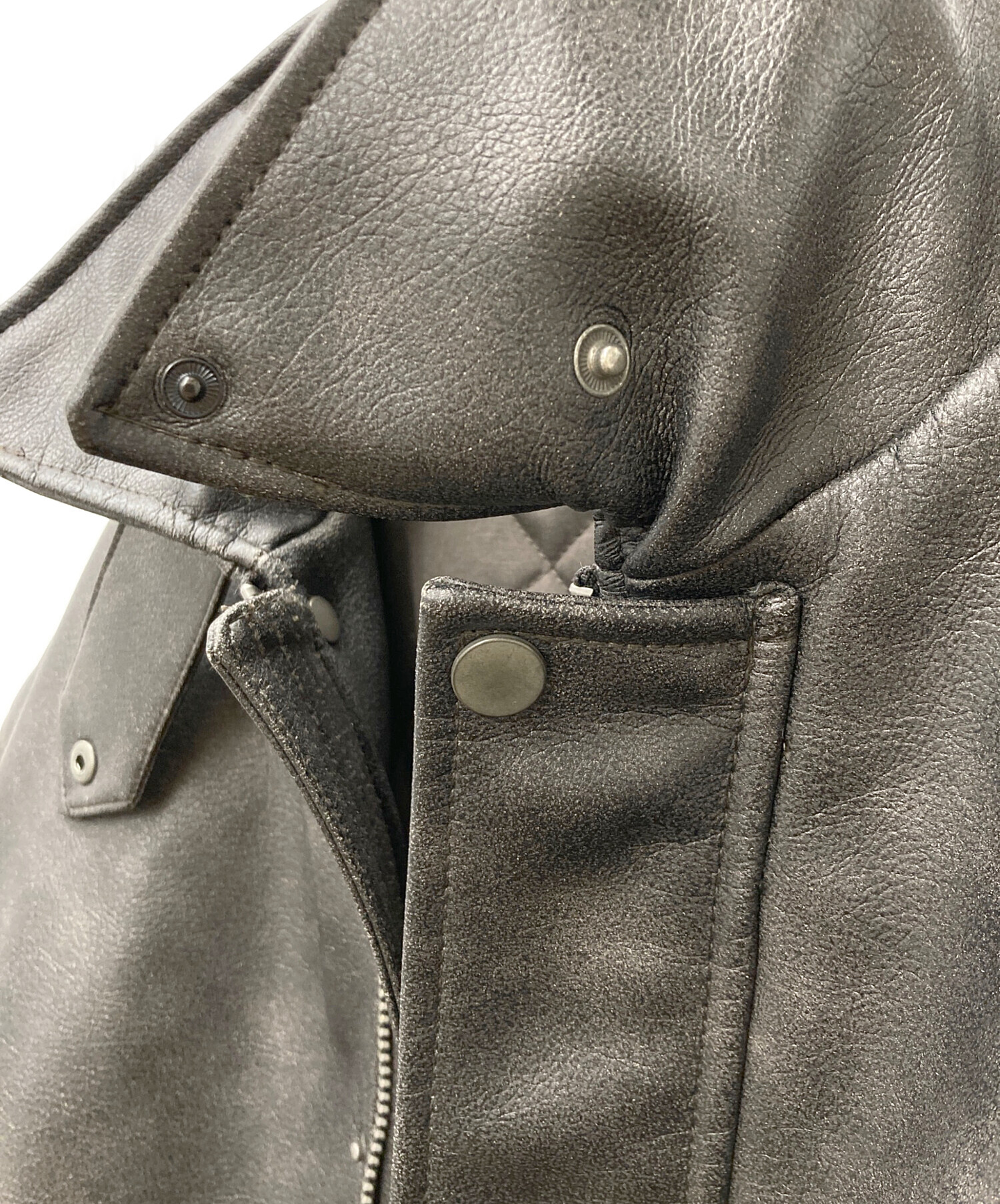 中古・古着通販】ZARA (ザラ) フェイクレザーデタッチャブルネック