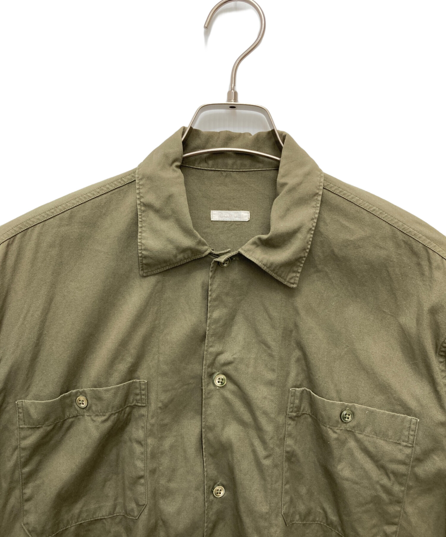中古・古着通販】COMOLI (コモリ) OD オープンカラーシャツ オリーブ