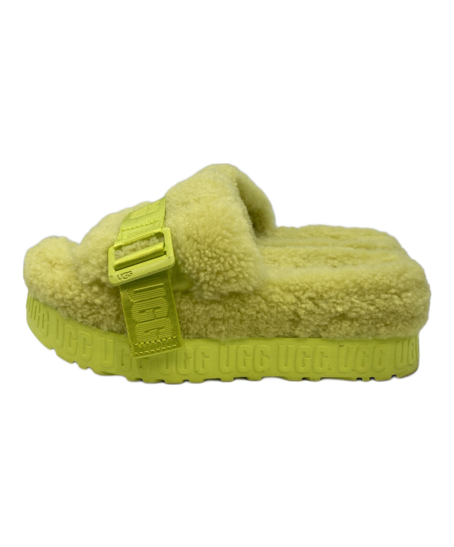 中古・古着通販】UGG (アグ) FLUFFITA ボアサンダル 黄緑 サイズ:22